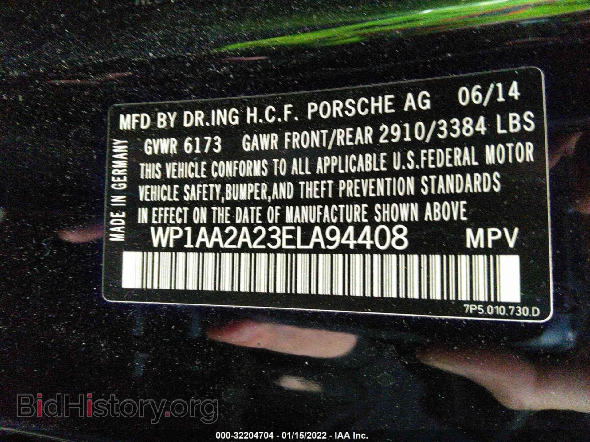 2014 PORSCHE CAYENNE - VIN: WP1AA2A23ELA94408 - Фото 9