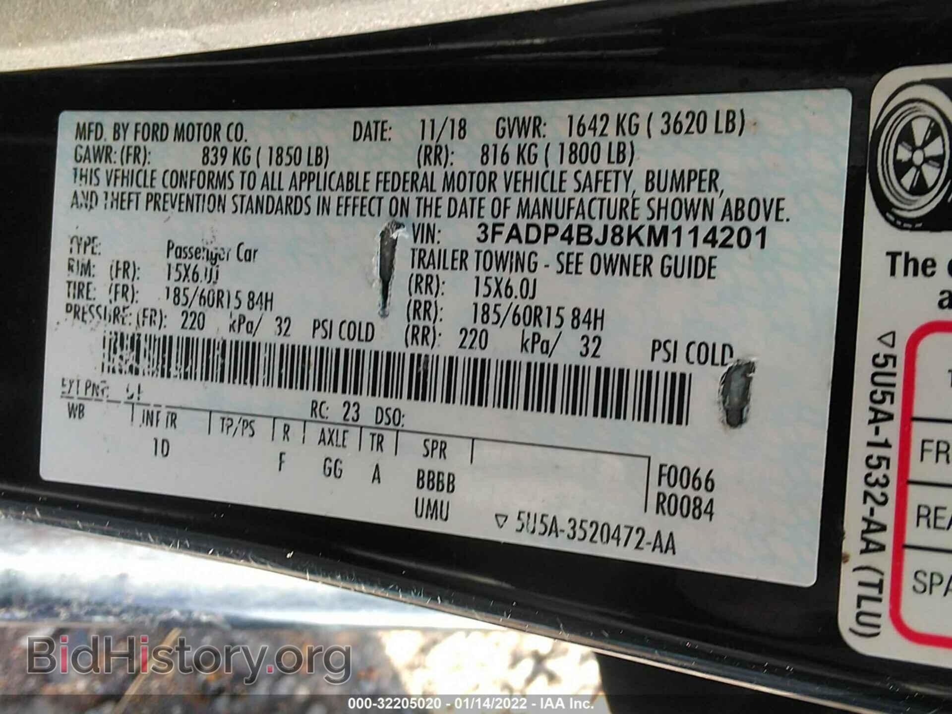 2019 FORD FIESTA - VIN: 3FADP4BJ8KM114201 - Фото 9