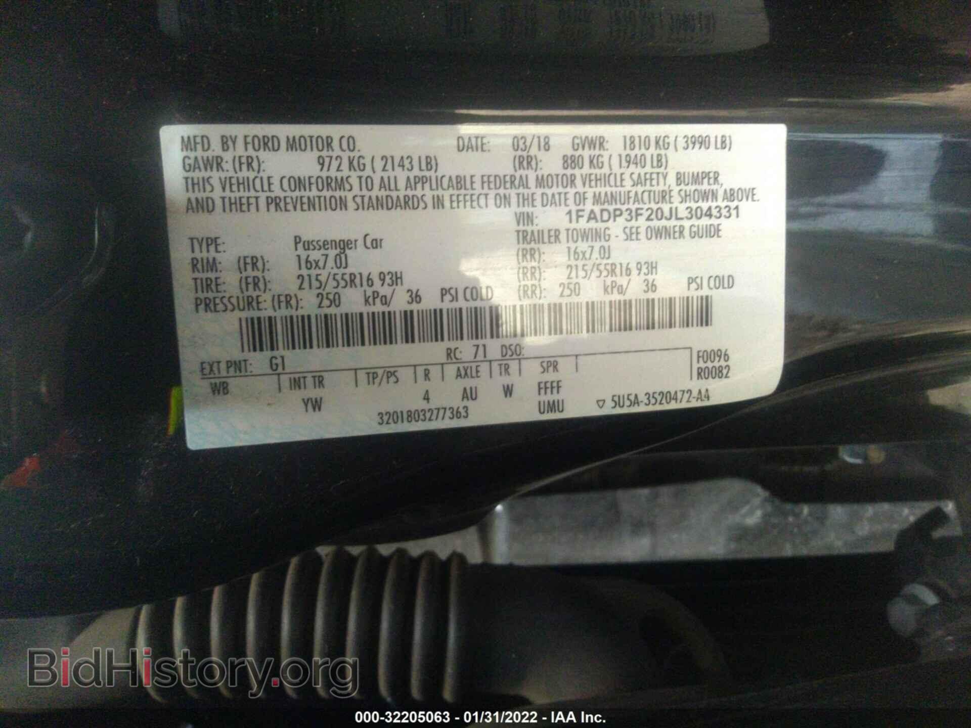 2018 FORD FOCUS - VIN: 1FADP3F20JL304331 - Фото 9