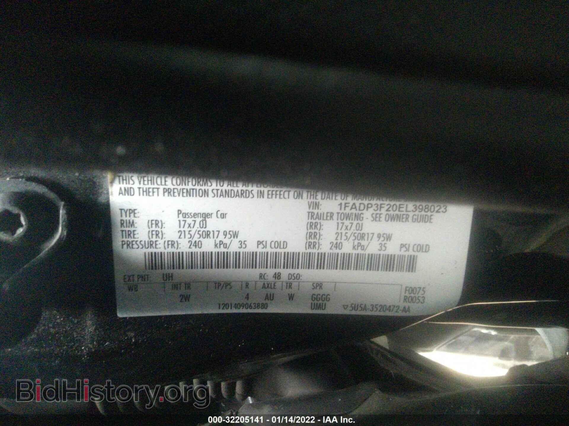 2014 FORD FOCUS - VIN: 1FADP3F20EL398023 - Фото 9