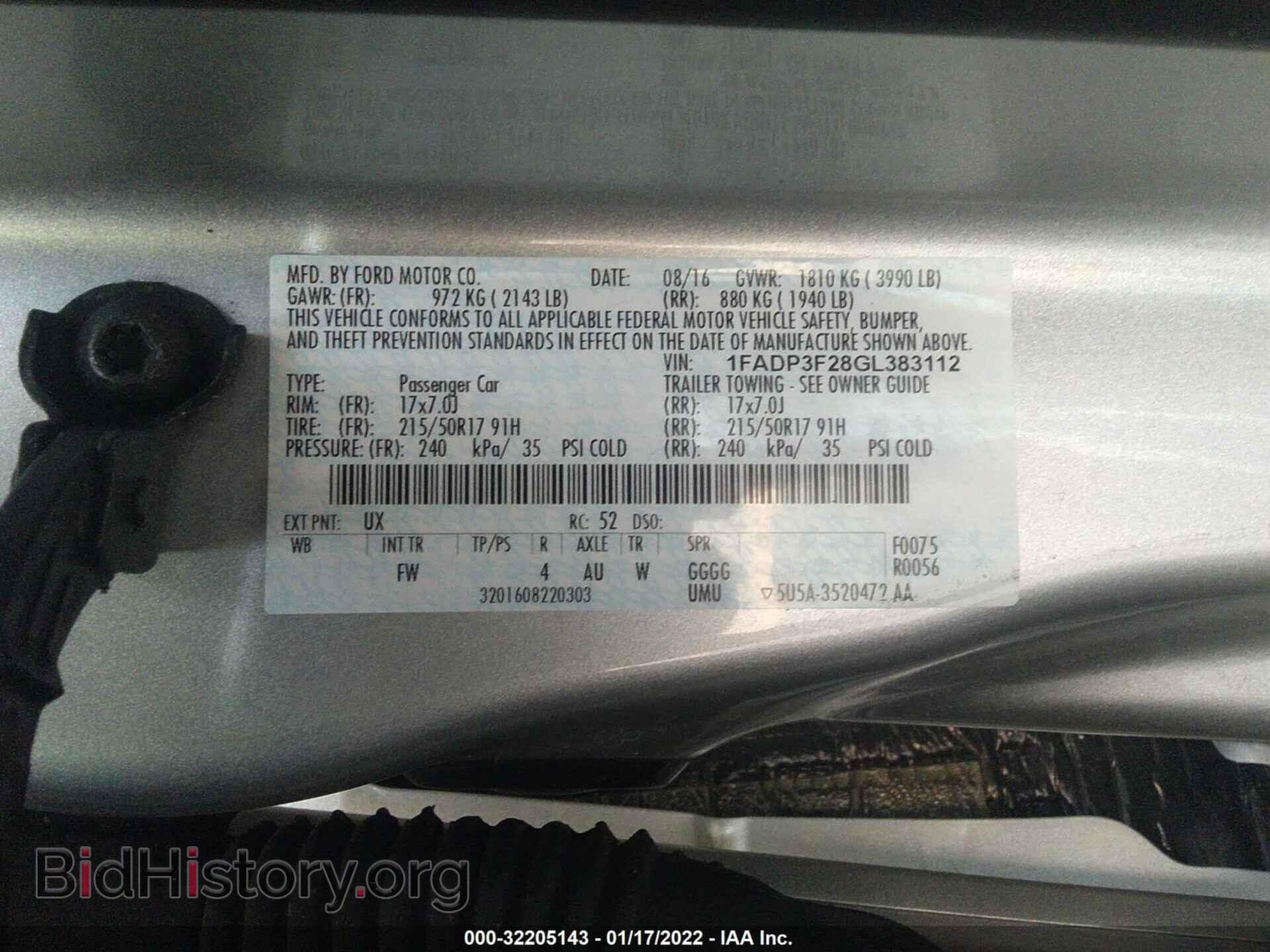 2016 FORD FOCUS - VIN: 1FADP3F28GL383112 - Фото 9