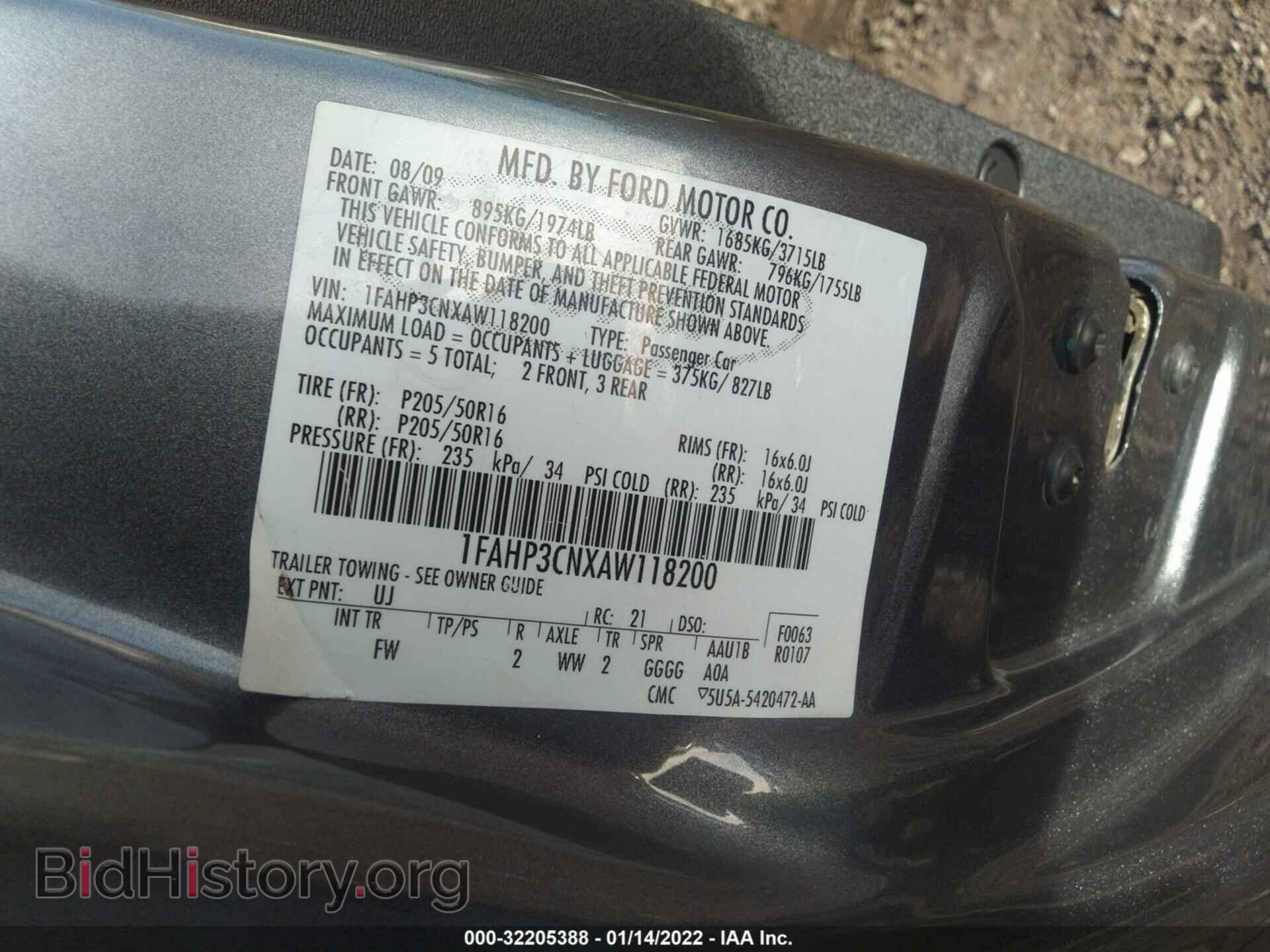 2010 FORD FOCUS - VIN: 1FAHP3CNXAW118200 - Фото 9