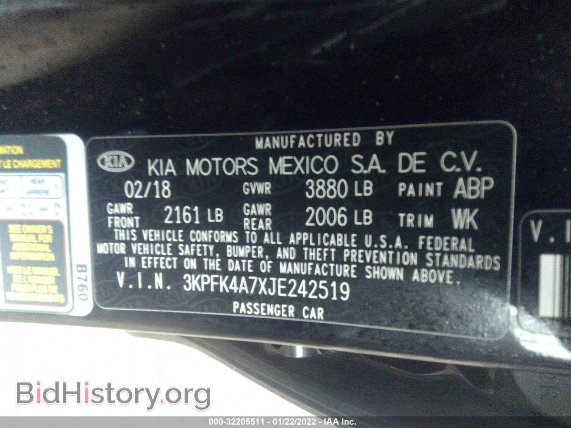 2018 KIA FORTE - VIN: 3KPFK4A7XJE242519 - Фото 9