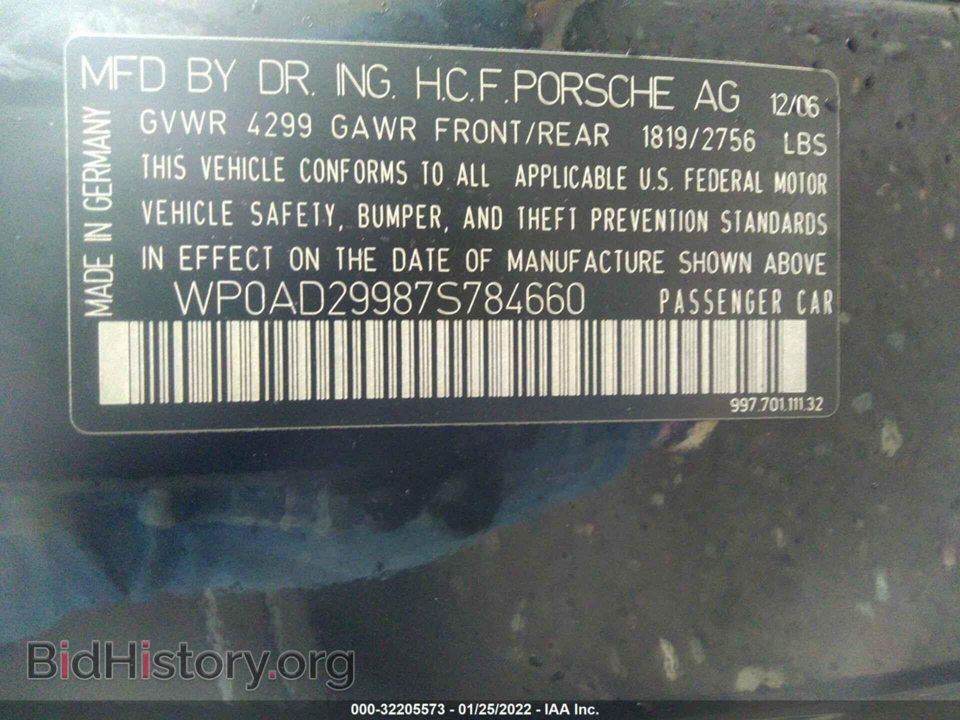 2007 PORSCHE 911 - VIN: WP0AD29987S784660 - Фото 9