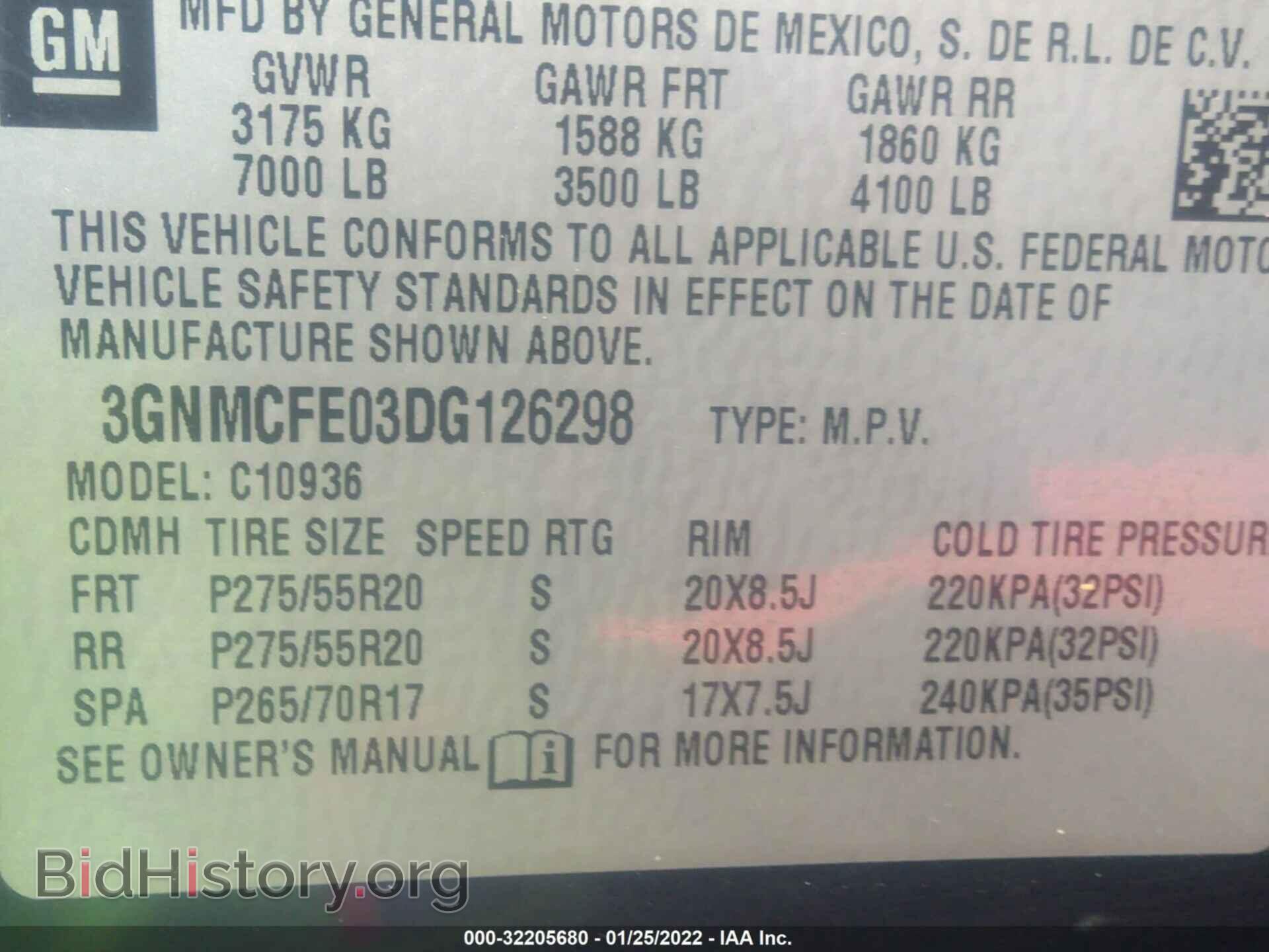 2013 CHEVROLET AVALANCHE - VIN: 3GNMCFE03DG126298 - Фото 9