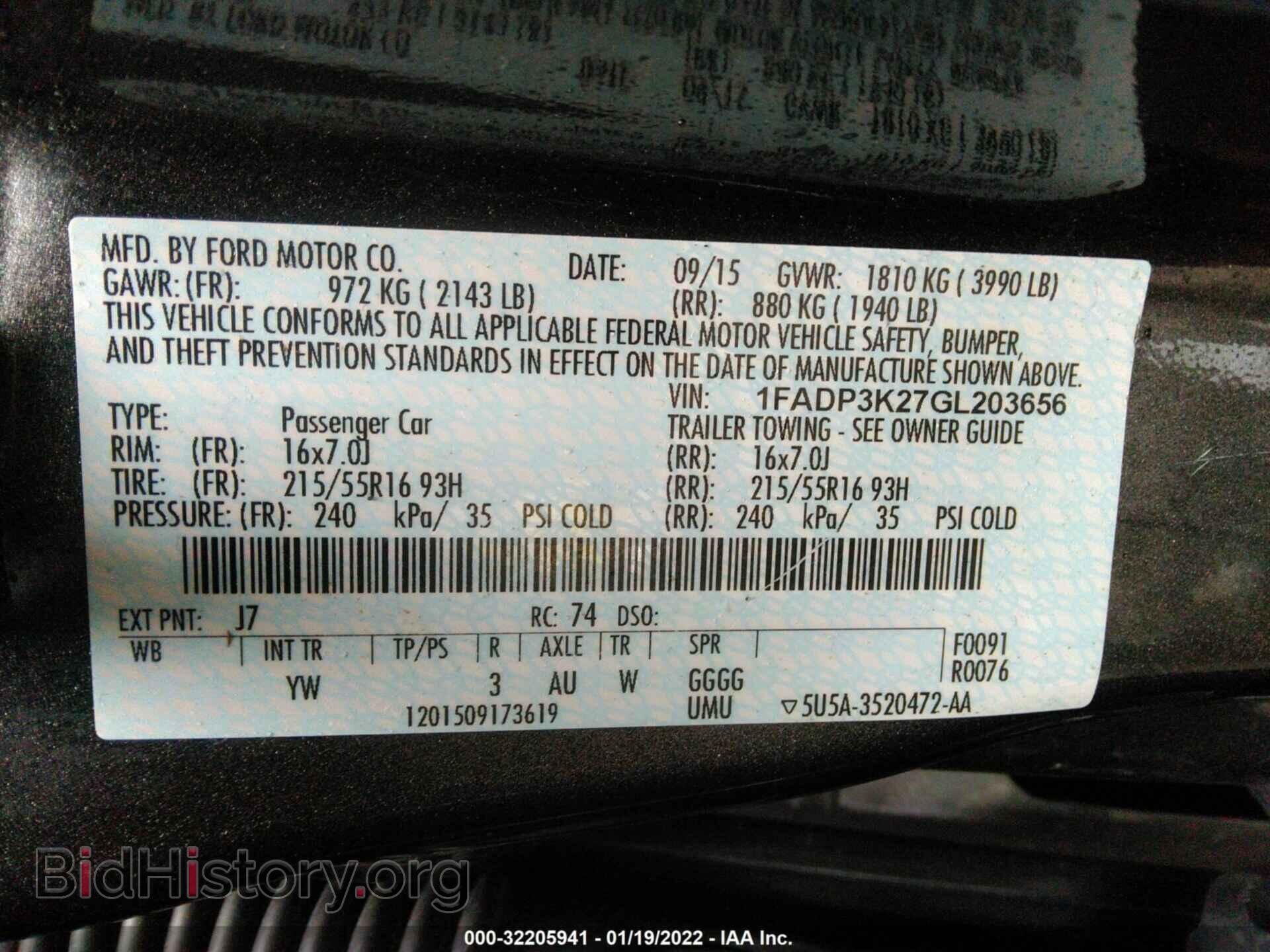 2016 FORD FOCUS - VIN: 1FADP3K27GL203656 - Фото 9