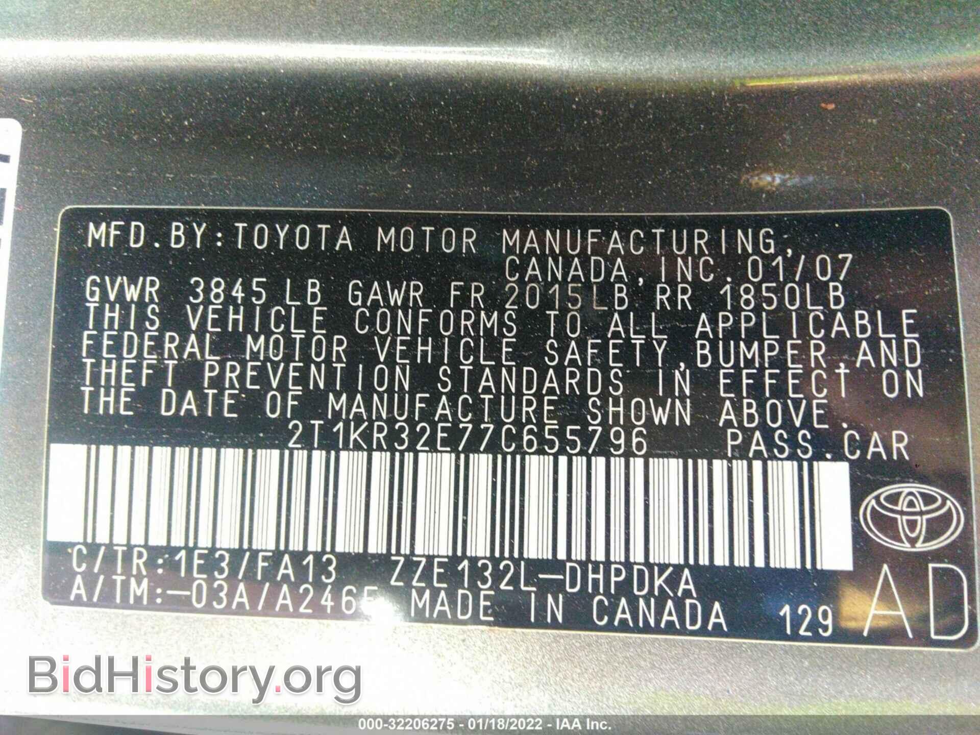 2007 TOYOTA MATRIX - VIN: 2T1KR32E77C655796 - Фото 9