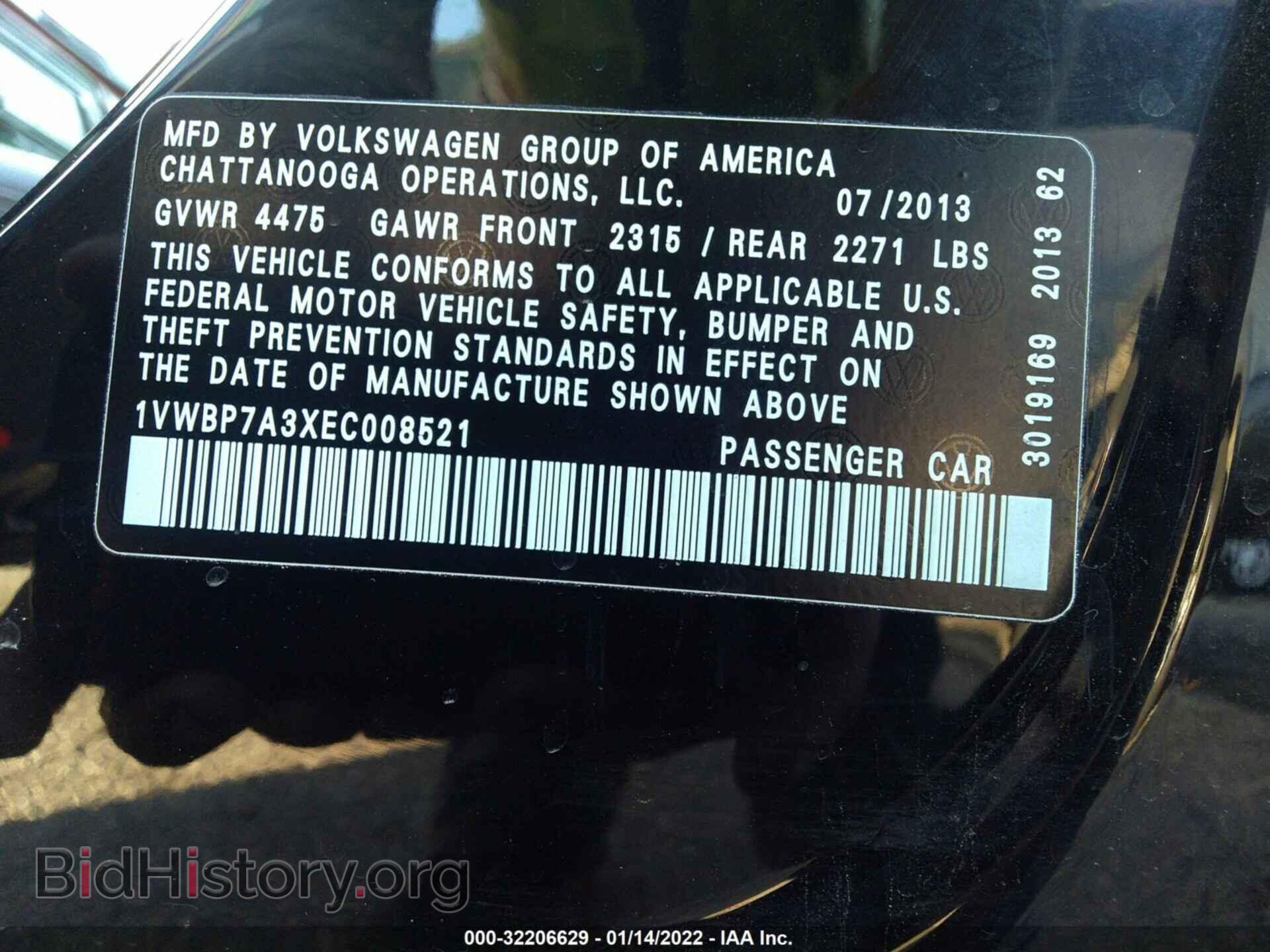 2014 VOLKSWAGEN PASSAT - VIN: 1VWBP7A3XEC008521 - Photo 9