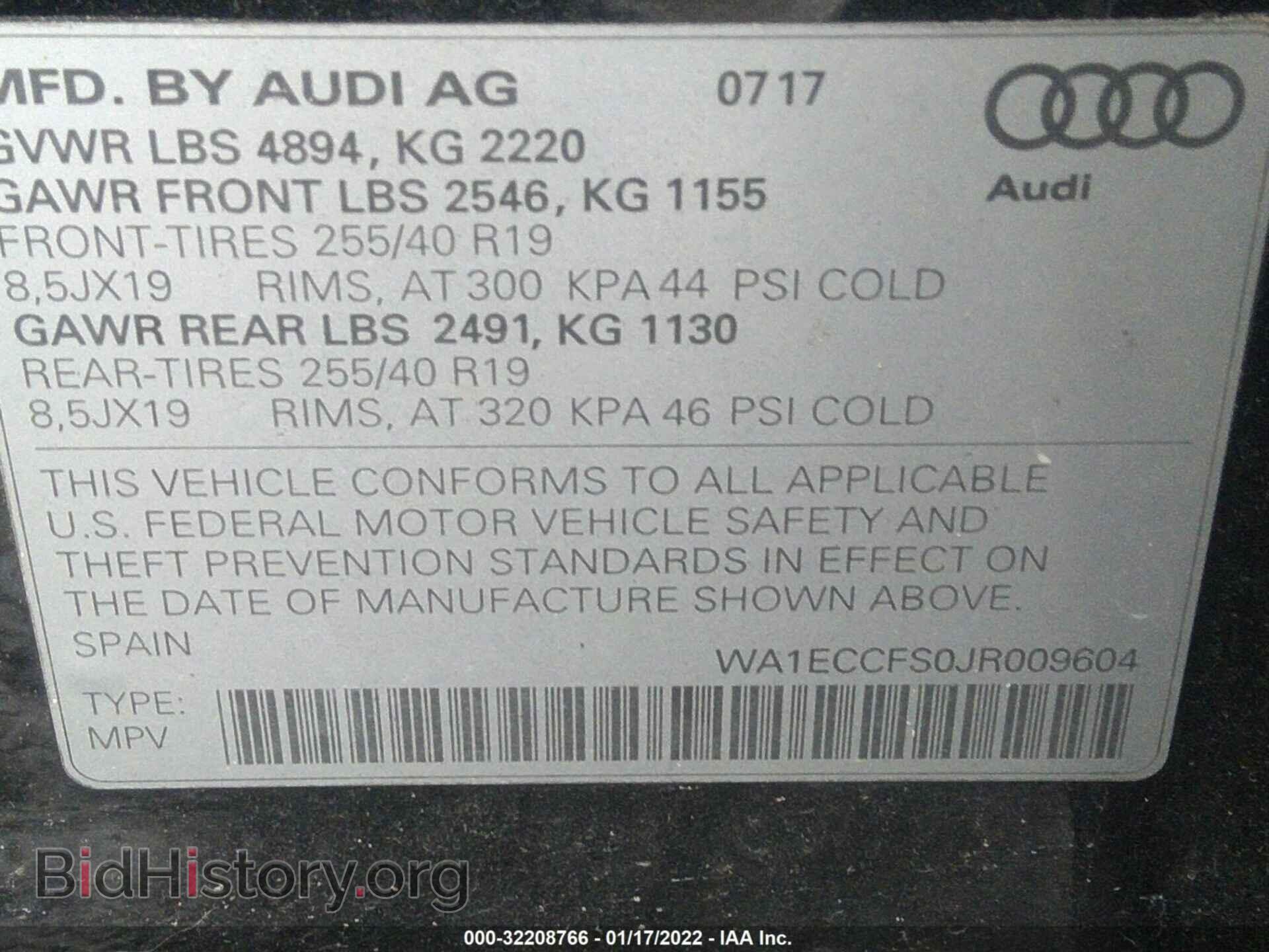2018 AUDI Q3 - VIN: WA1ECCFS0JR009604 - Фото 9