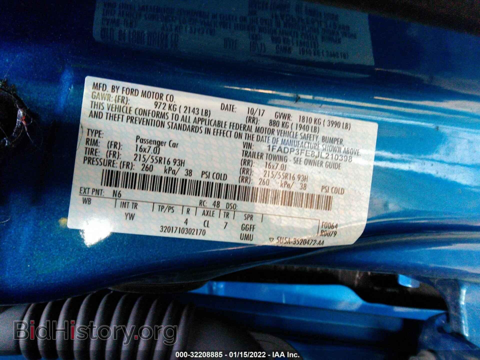 2018 FORD FOCUS - VIN: 1FADP3FE8JL210398 - Фото 9