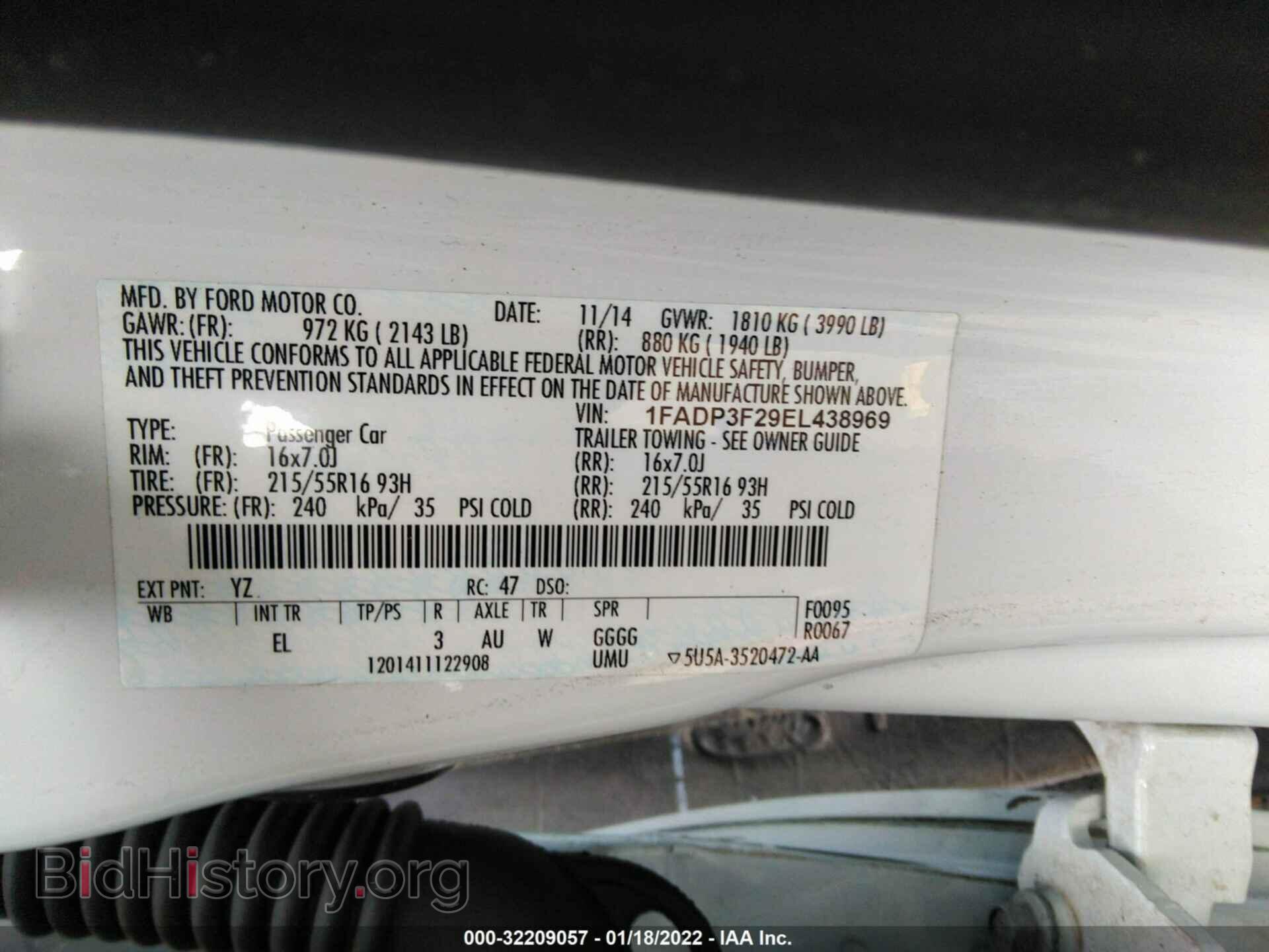 2014 FORD FOCUS - VIN: 1FADP3F29EL438969 - Фото 9