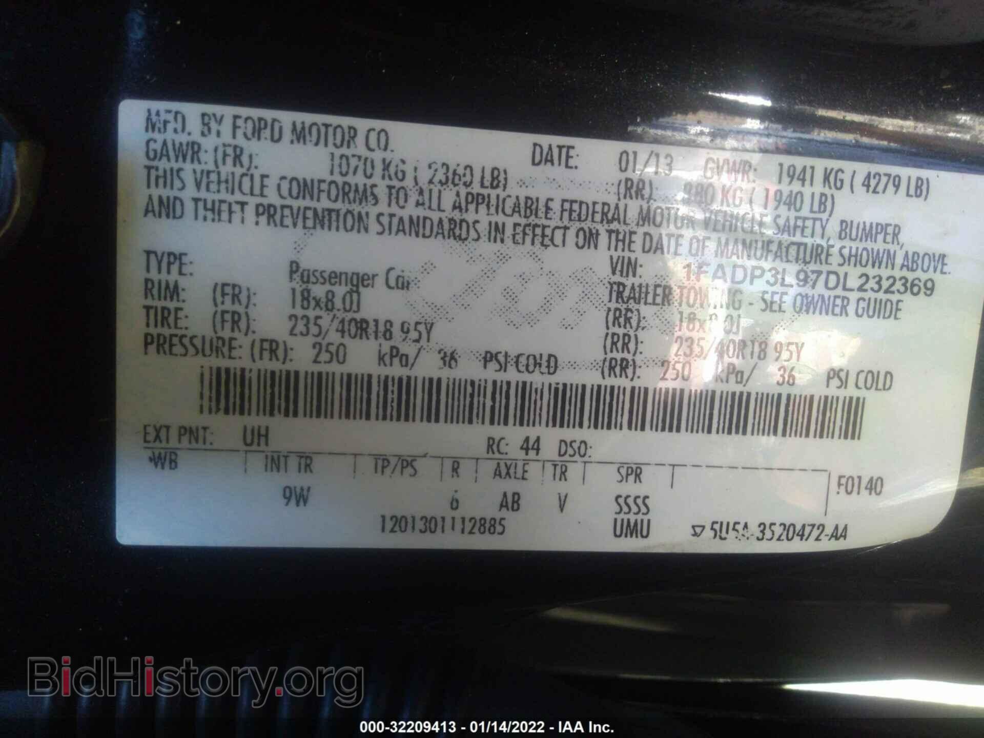 2013 FORD FOCUS - VIN: 1FADP3L97DL232369 - Фото 9