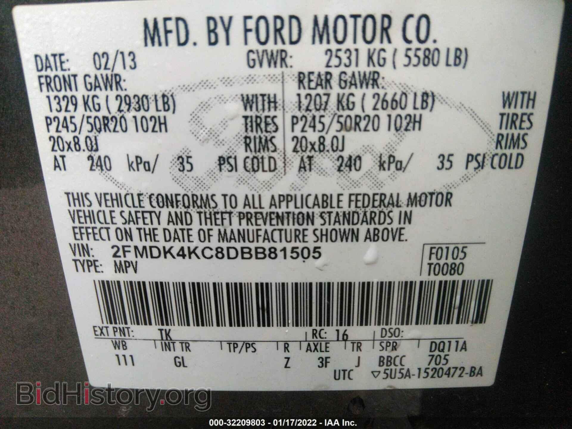 2013 FORD EDGE - VIN: 2FMDK4KC8DBB81505 - Photo 9