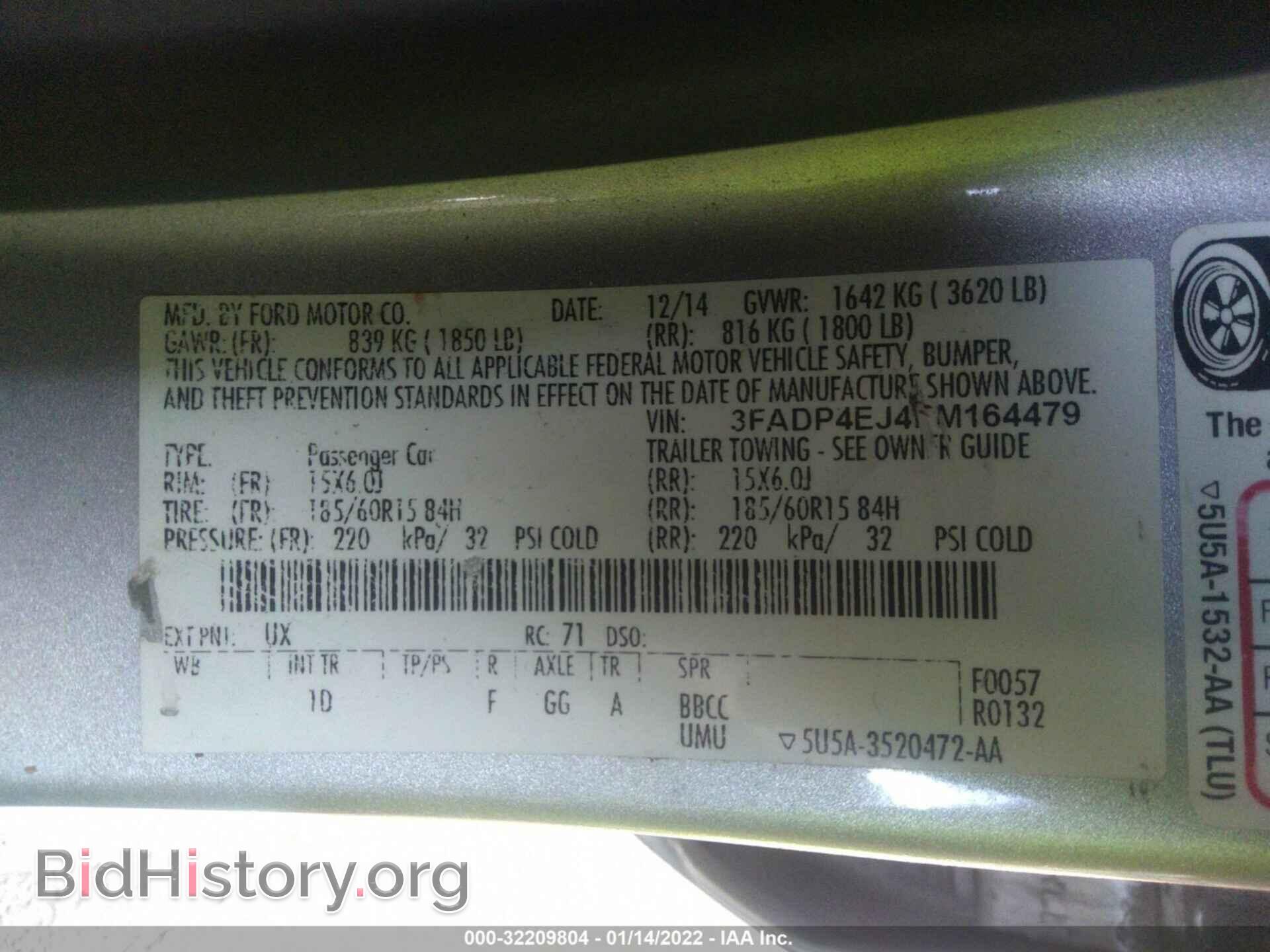 2015 FORD FIESTA - VIN: 3FADP4EJ4FM164479 - Фото 9