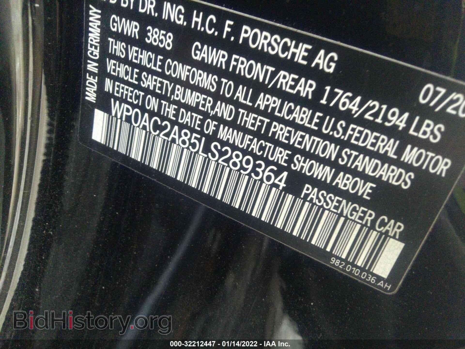 2020 PORSCHE 718 CAYMAN - VIN: WP0AC2A85LS289364 - Фото 9