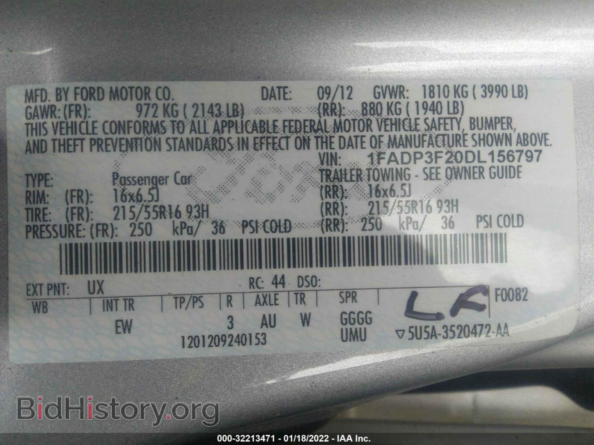 2013 FORD FOCUS - VIN: 1FADP3F20DL156797 - Фото 9