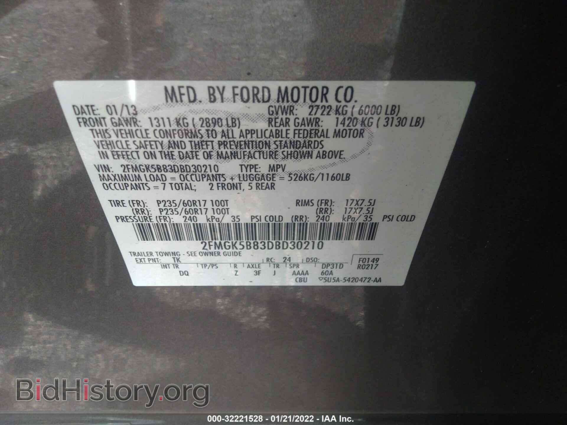 2013 FORD FLEX - VIN: 2FMGK5B83DBD30210 - Photo 9