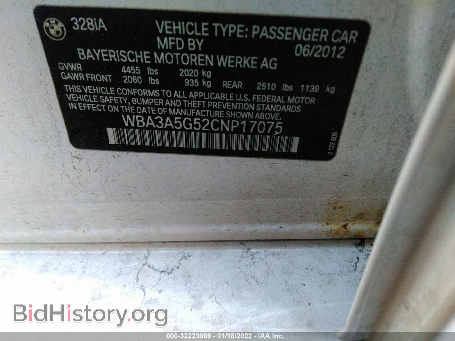 2012 BMW 3 SERIES - VIN: WBA3A5G52CNP17075 - Фото 9