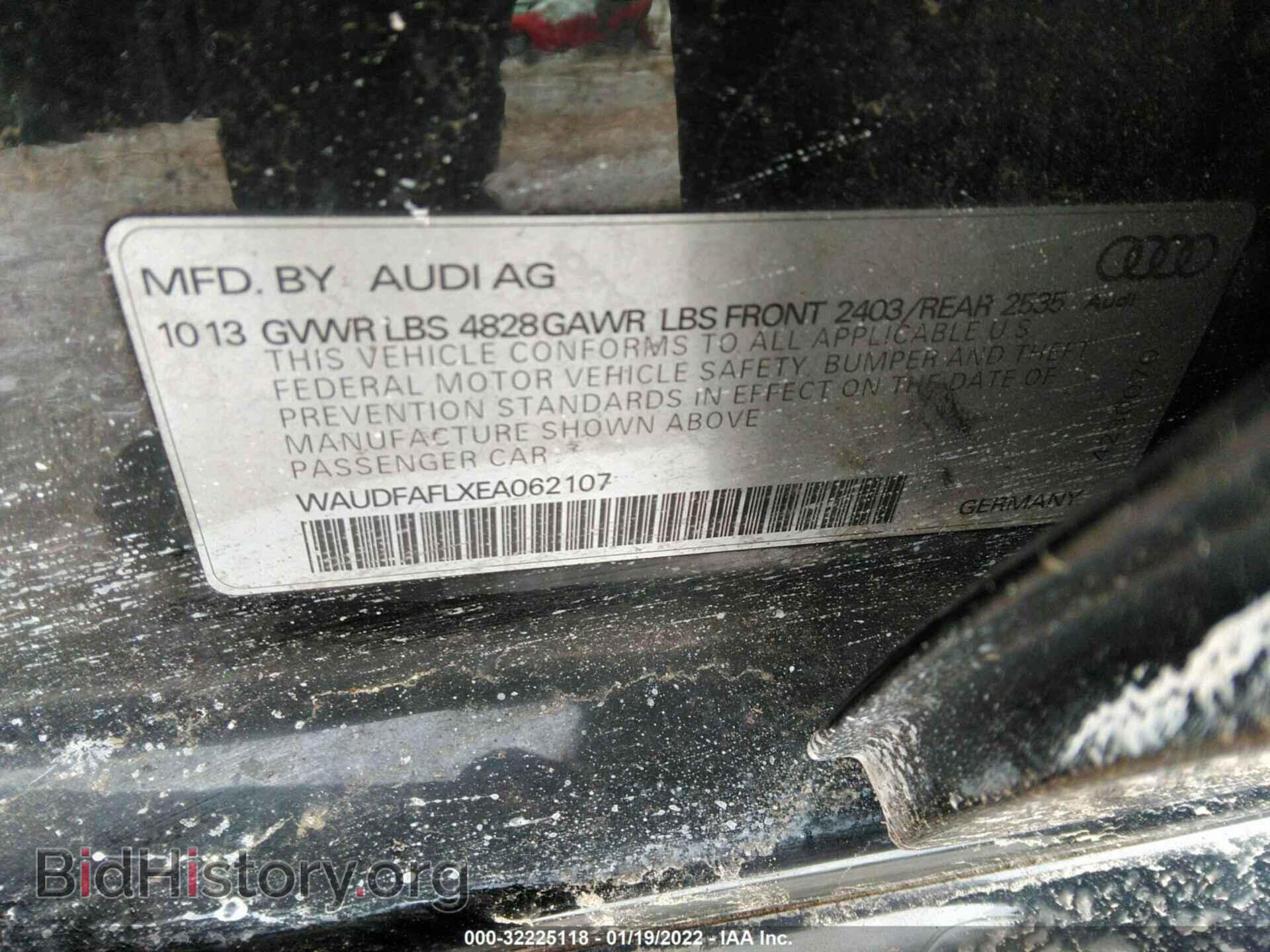 2014 AUDI A4 - VIN: WAUDFAFLXEA062107 - Фото 9