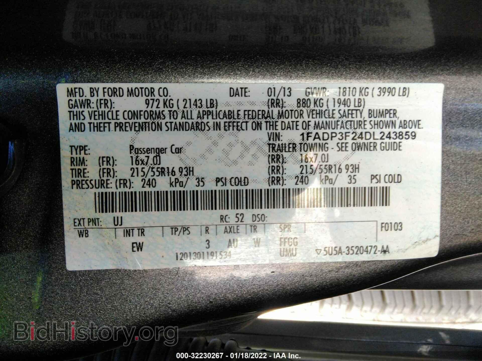 2013 FORD FOCUS - VIN: 1FADP3F24DL243859 - Photo 9
