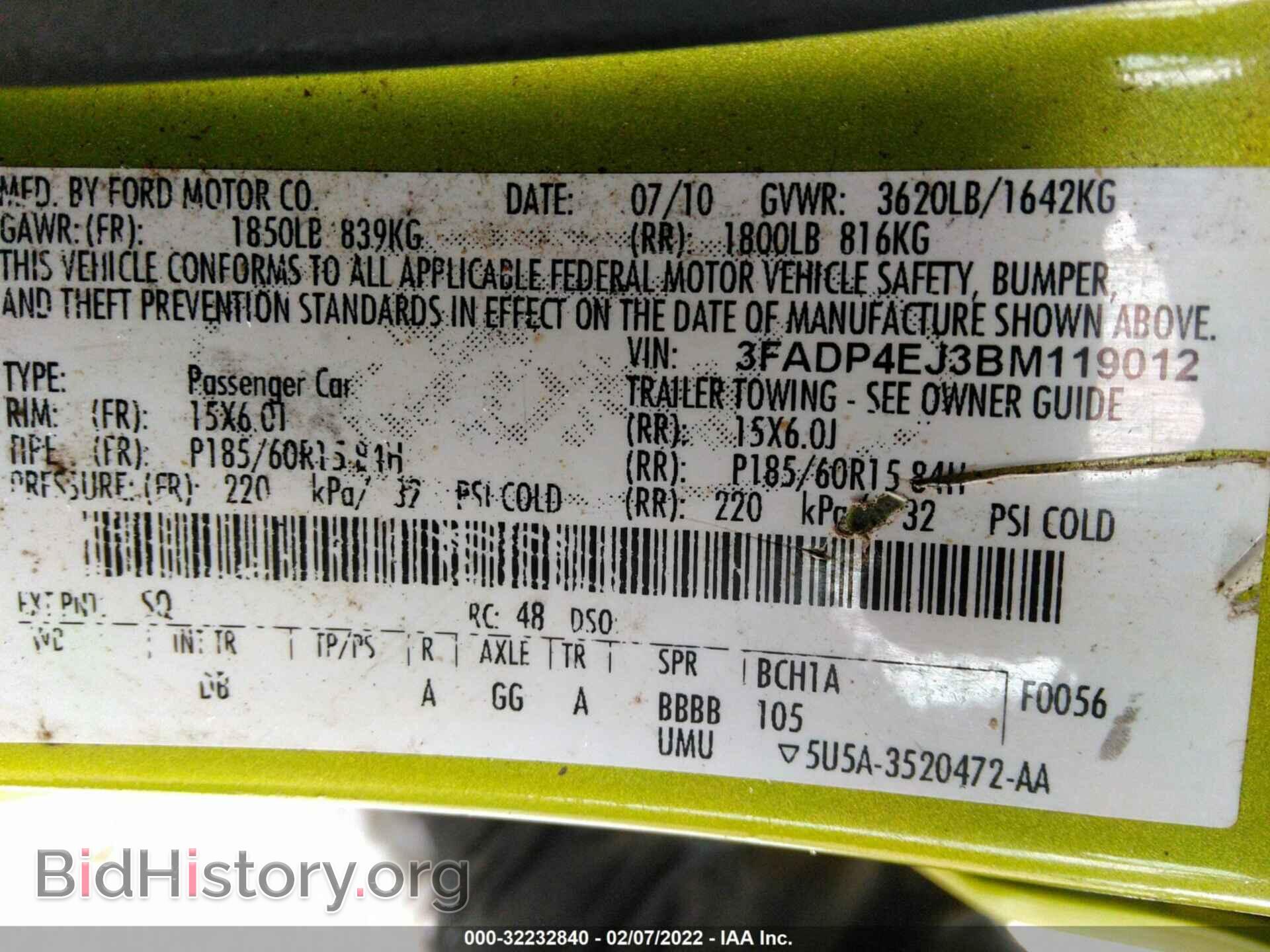 2011 FORD FIESTA - VIN: 3FADP4EJ3BM119012 - Фото 9