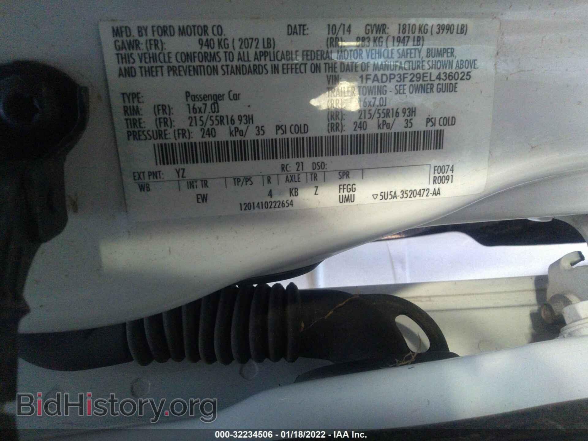 2014 FORD FOCUS - VIN: 1FADP3F29EL436025 - Фото 9