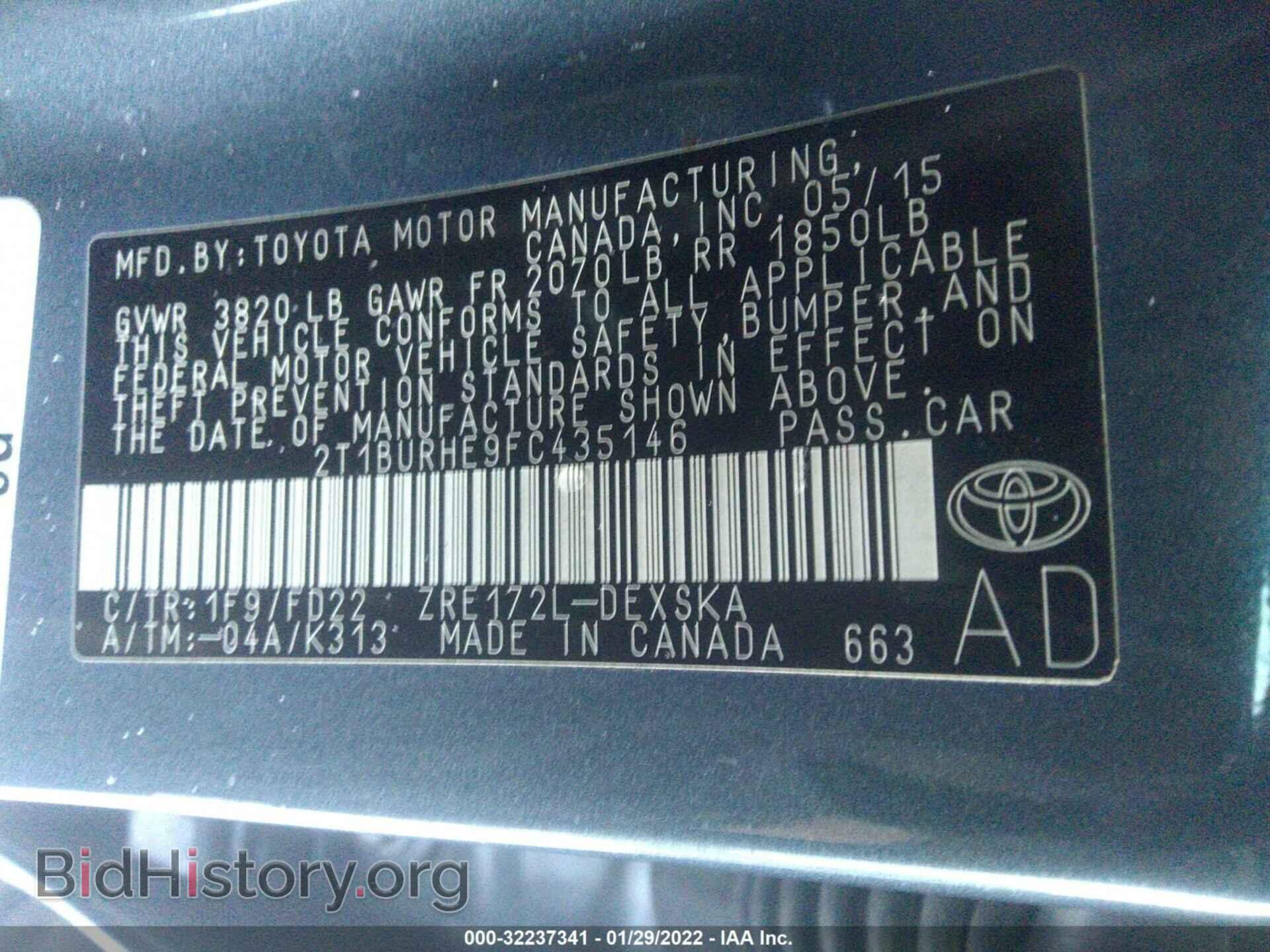 2015 TOYOTA COROLLA - VIN: 2T1BURHE9FC435146 - Photo 9