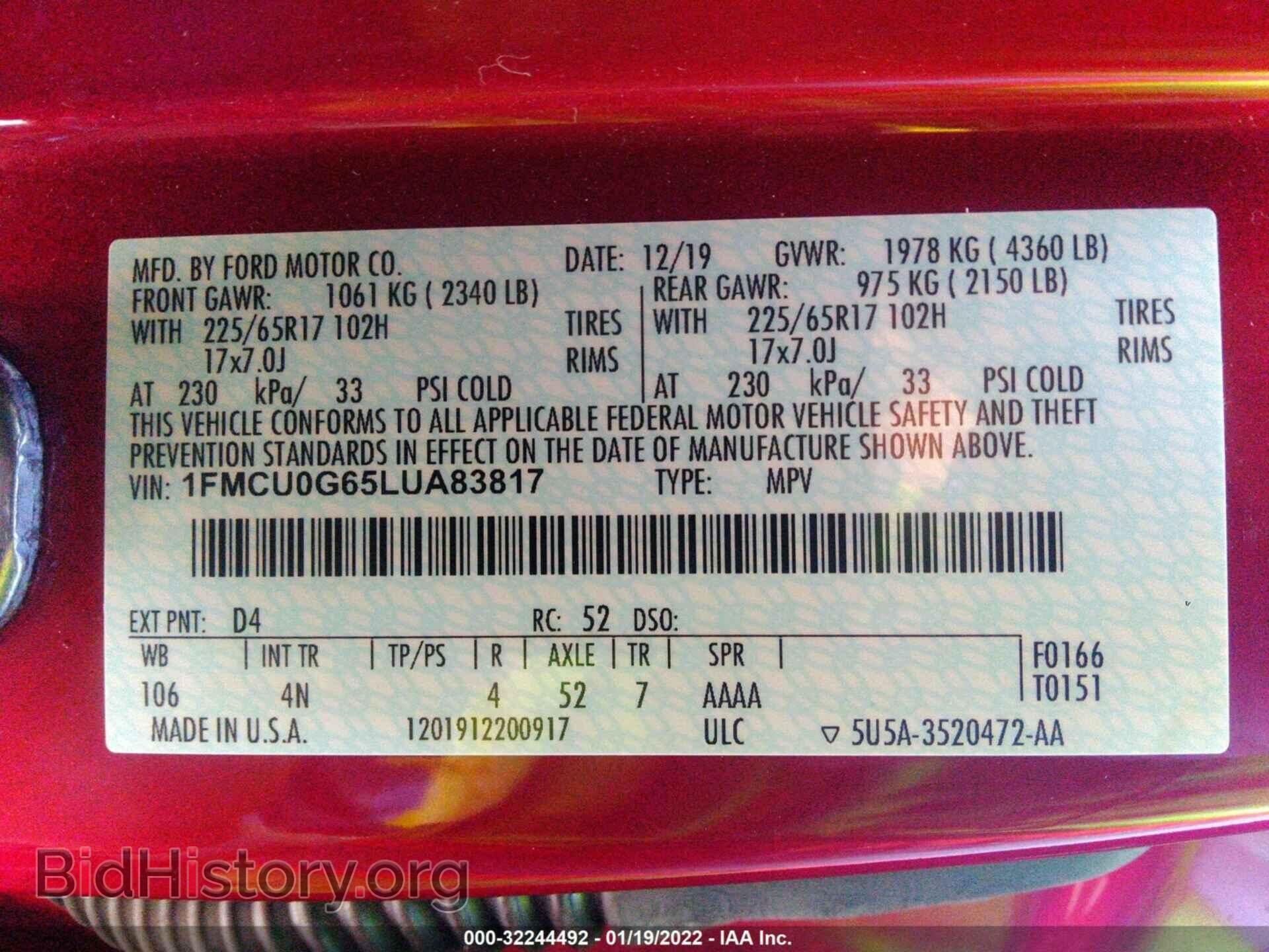 2020 FORD ESCAPE - VIN: 1FMCU0G65LUA83817 - Photo 9