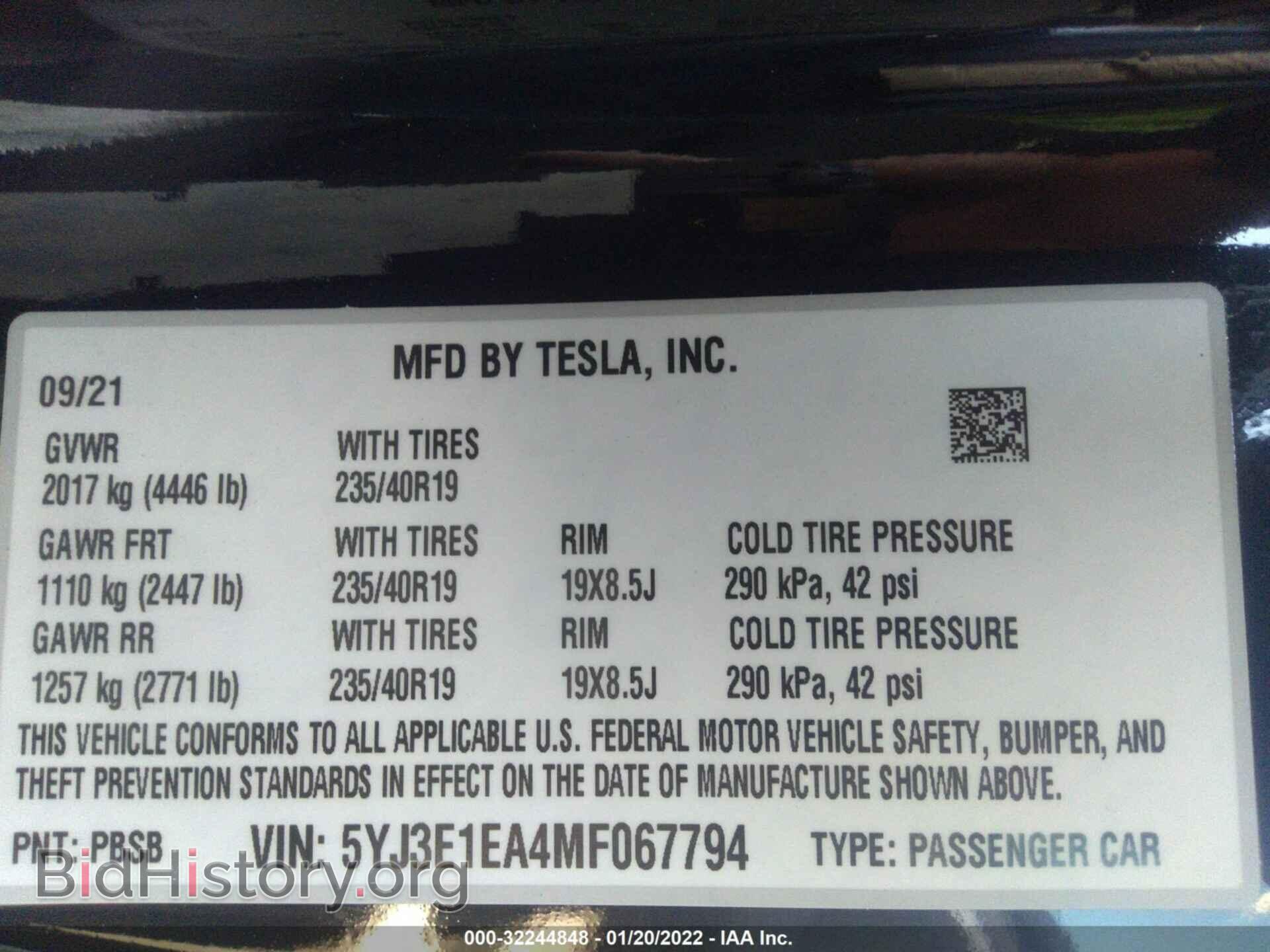 2021 TESLA MODEL 3 - VIN: 5YJ3E1EA4MF067794 - Photo 9