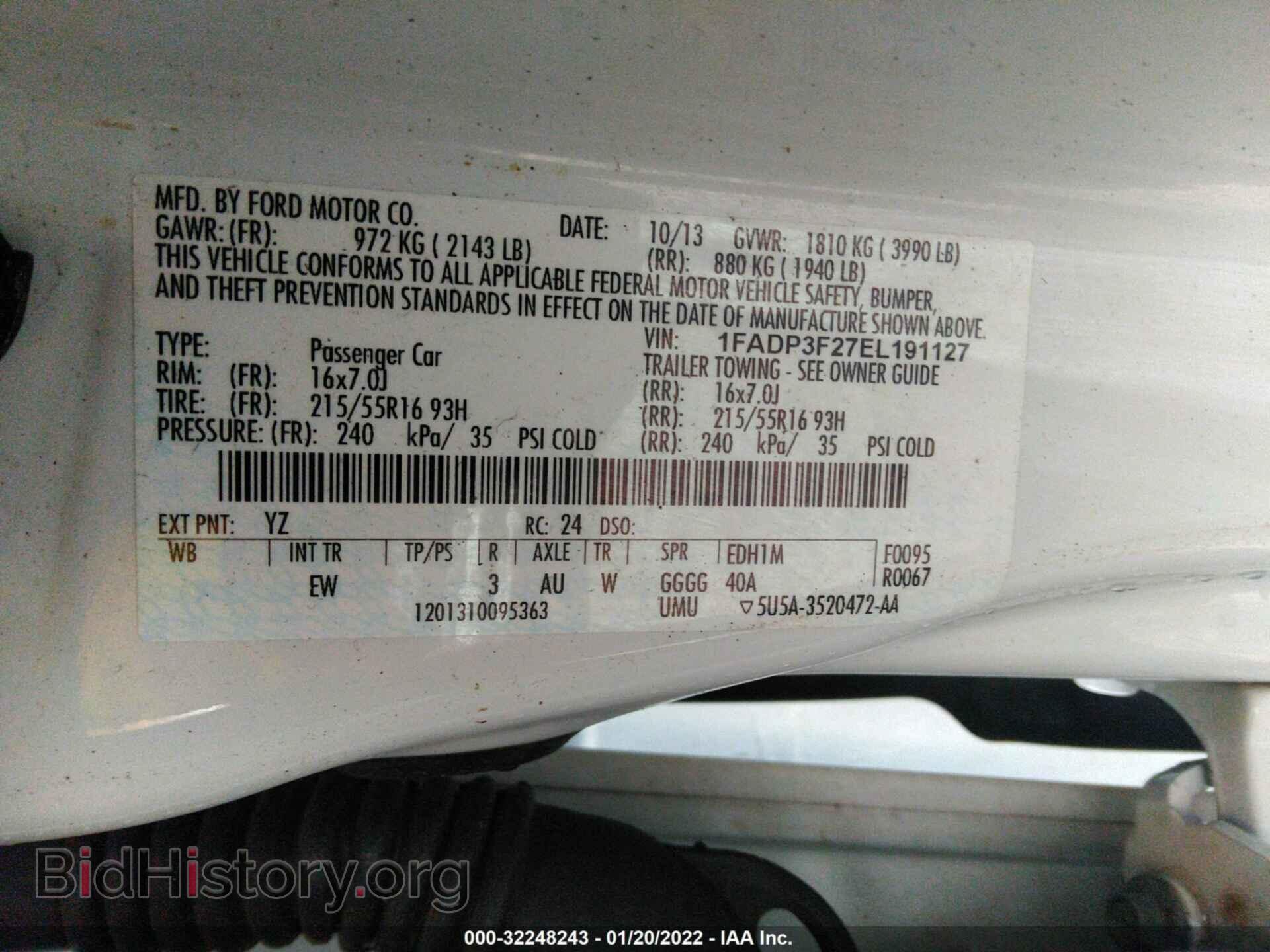 2014 FORD FOCUS - VIN: 1FADP3F27EL191127 - Фото 9