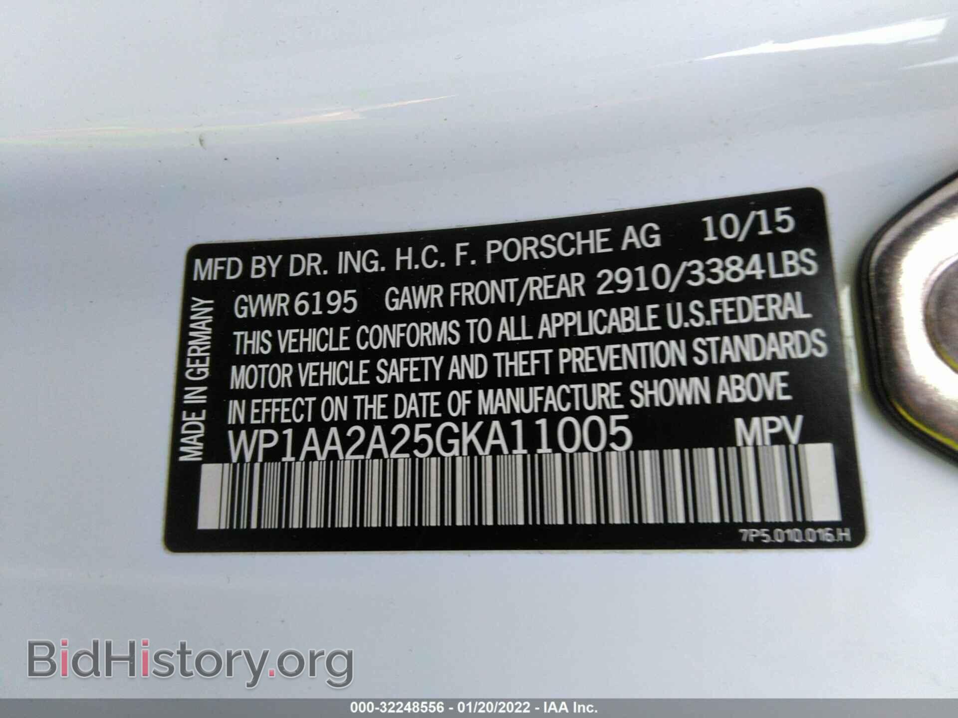 2016 PORSCHE CAYENNE - VIN: WP1AA2A25GKA11005 - Фото 9