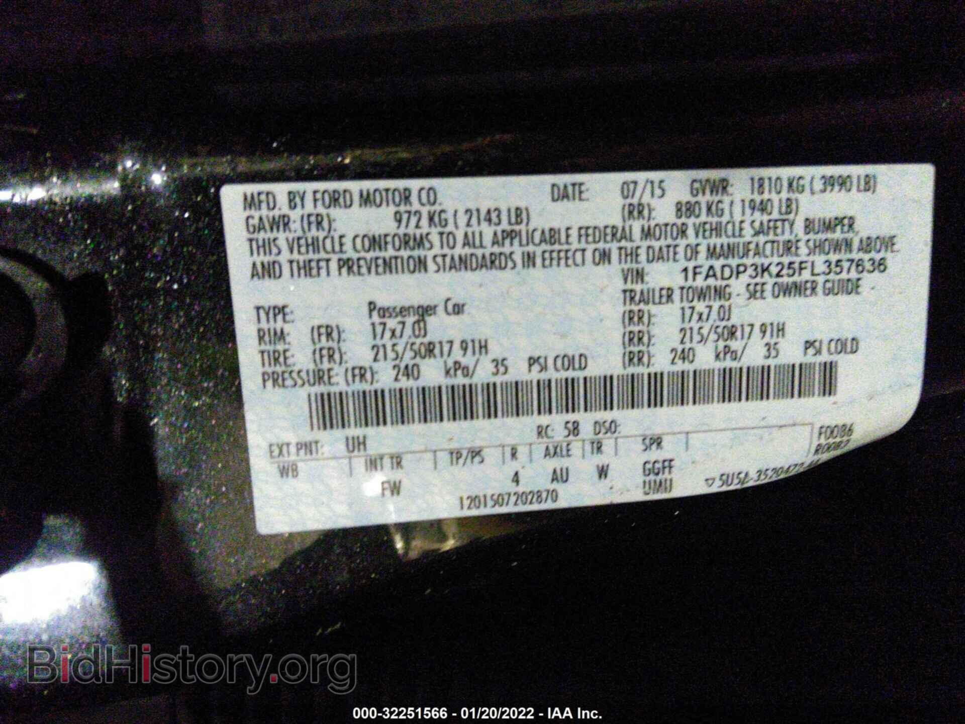 2015 FORD FOCUS - VIN: 1FADP3K25FL357636 - Фото 9