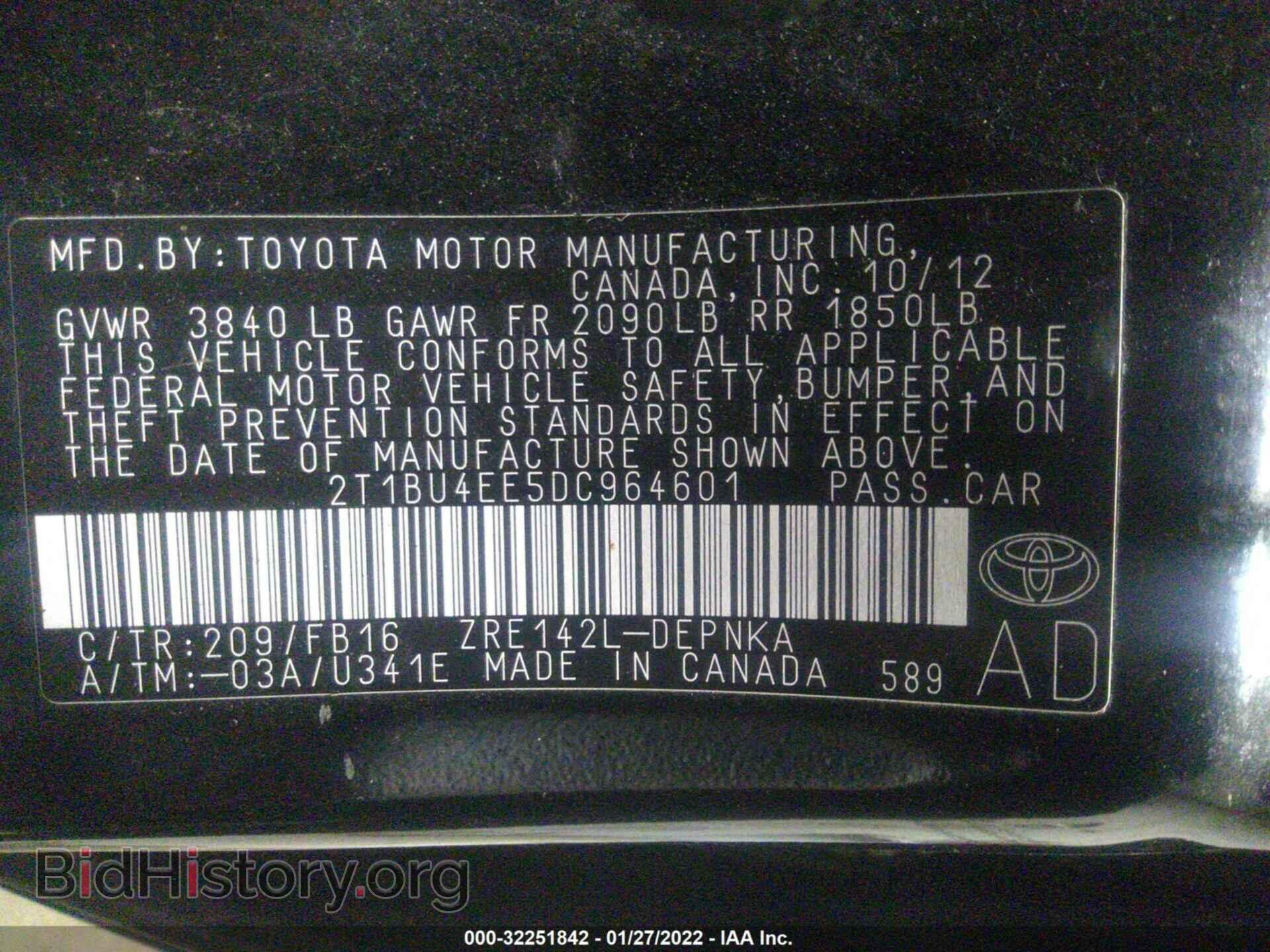 2013 TOYOTA COROLLA - VIN: 2T1BU4EE5DC964601 - Фото 9
