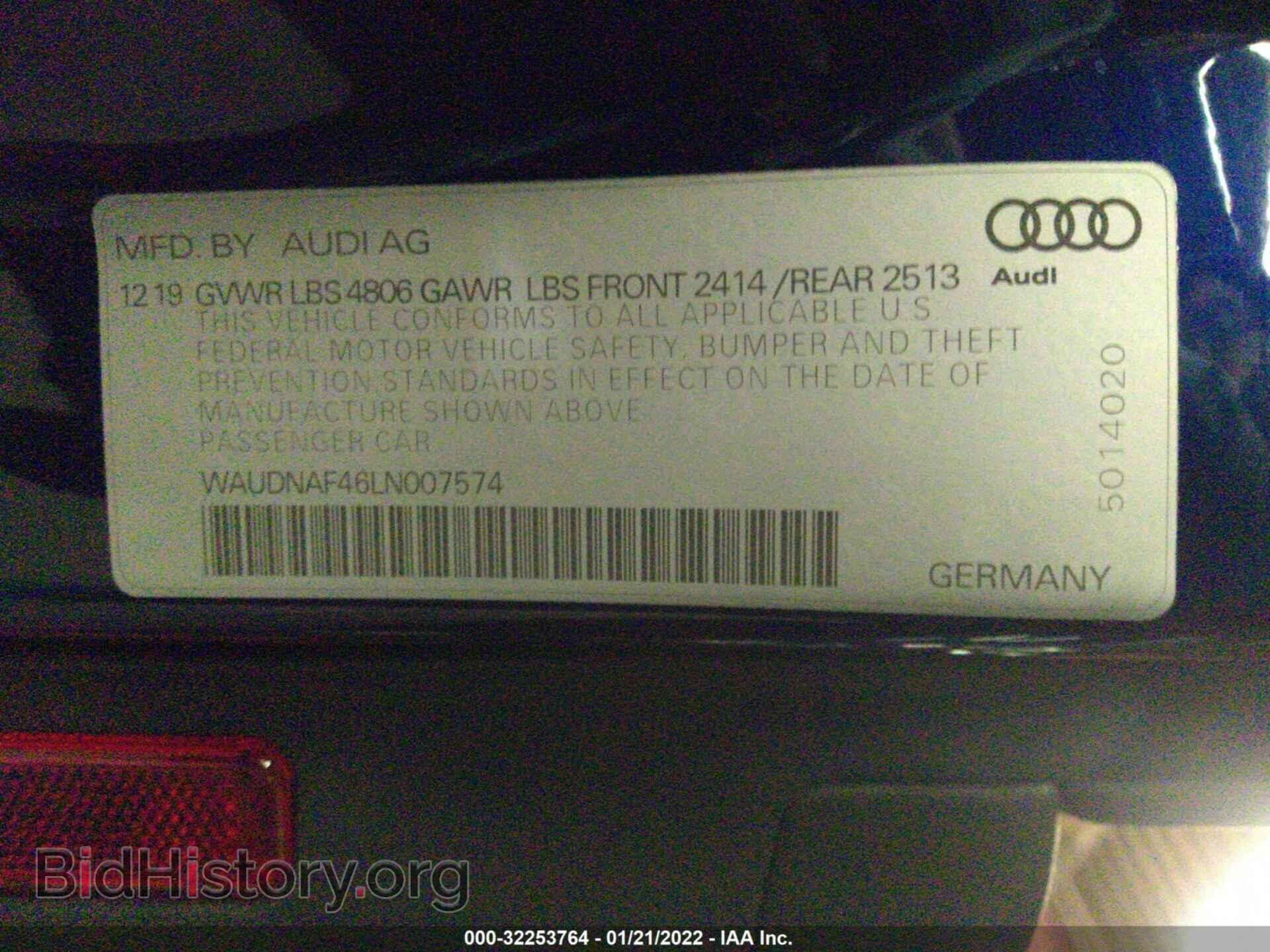 2020 AUDI A4 - VIN: WAUDNAF46LN007574 - Фото 9