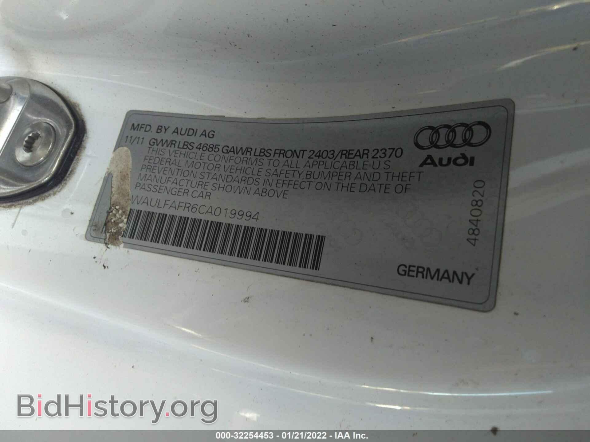 2012 AUDI A5 - VIN: WAULFAFR6CA019994 - Фото 9