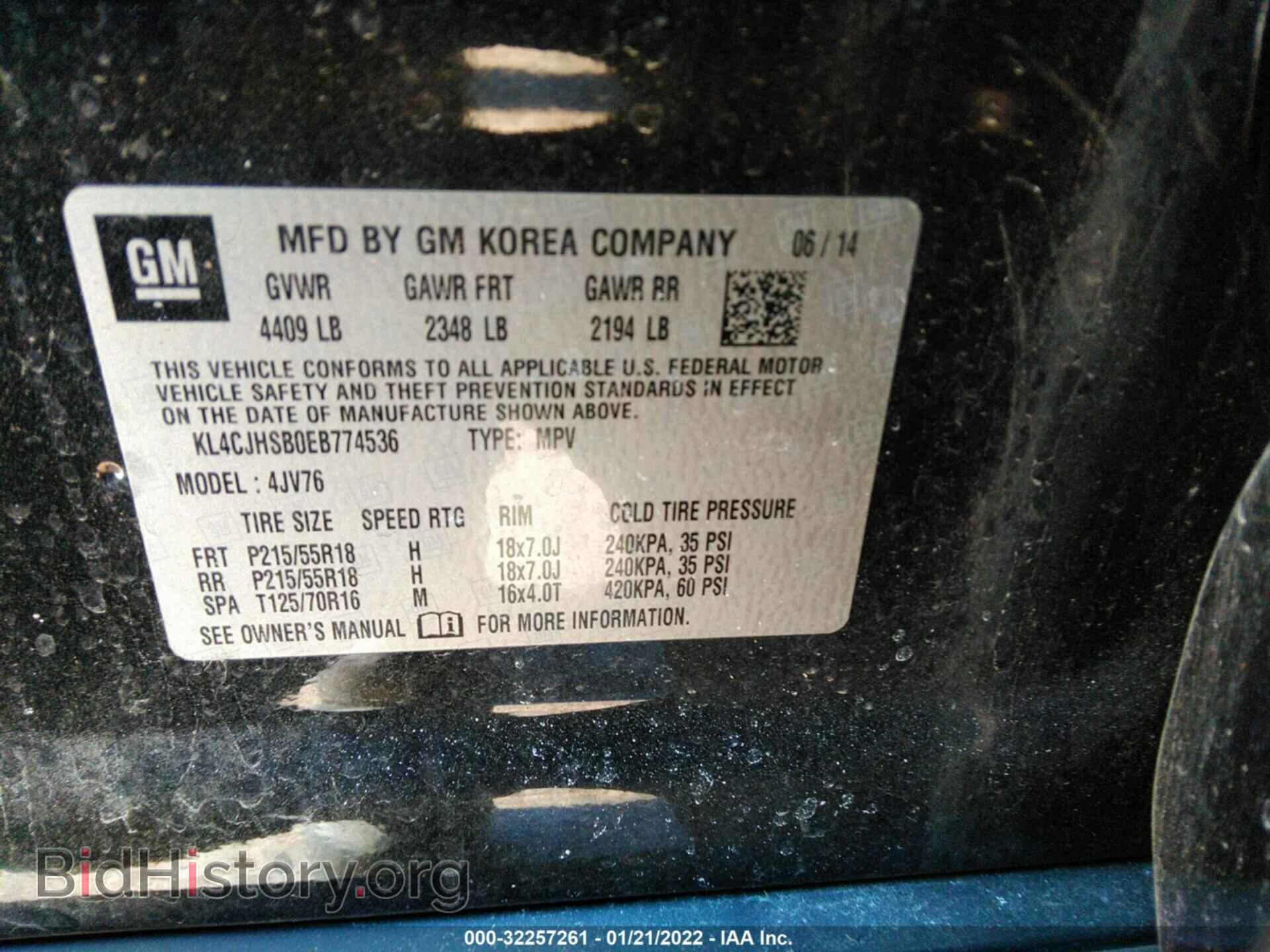 2014 BUICK ENCORE - VIN: KL4CJHSB0EB774536 - Photo 9