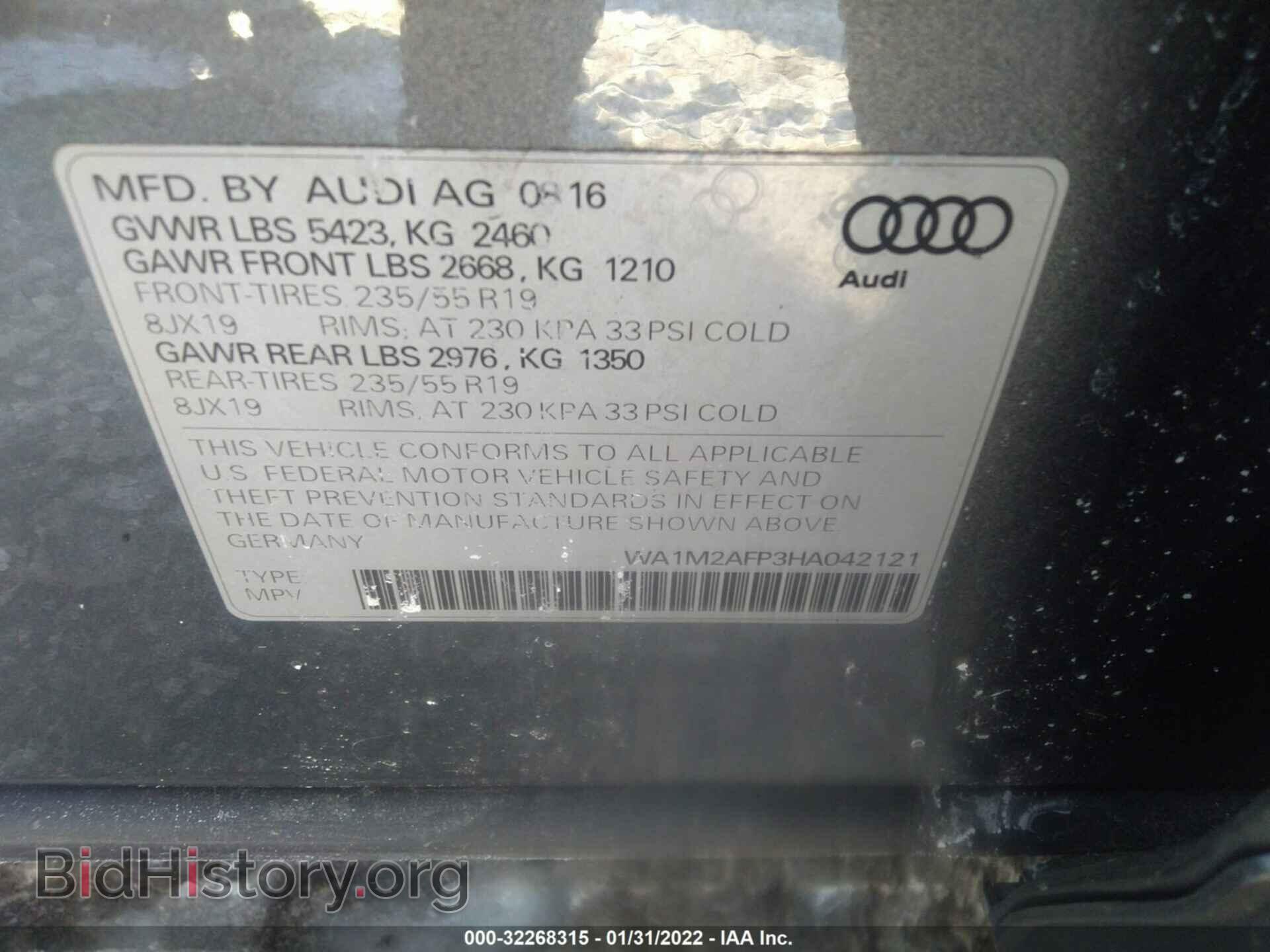 2017 AUDI Q5 - VIN: WA1M2AFP3HA042121 - Photo 9