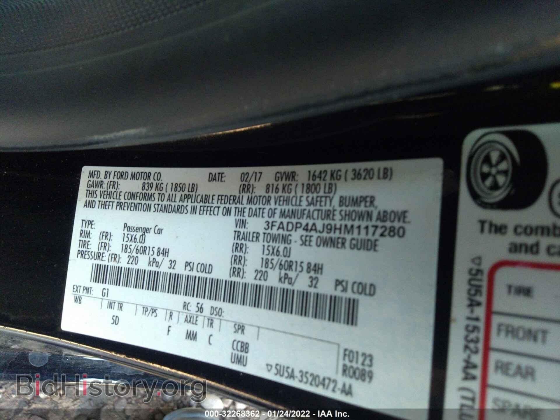 2017 FORD FIESTA - VIN: 3FADP4AJ9HM117280 - Фото 9