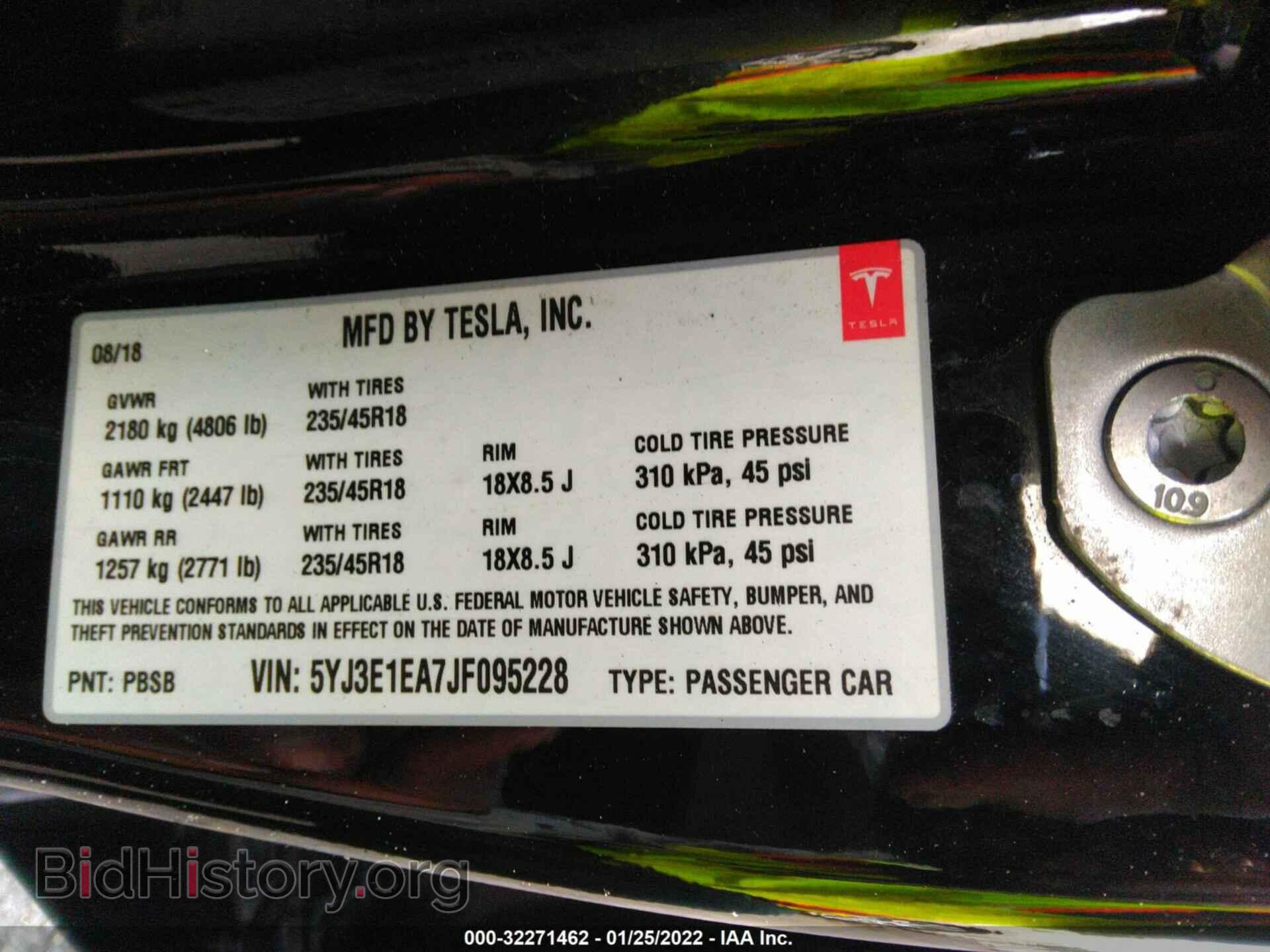 2018 TESLA MODEL 3 - VIN: 5YJ3E1EA7JF095228 - Фото 9