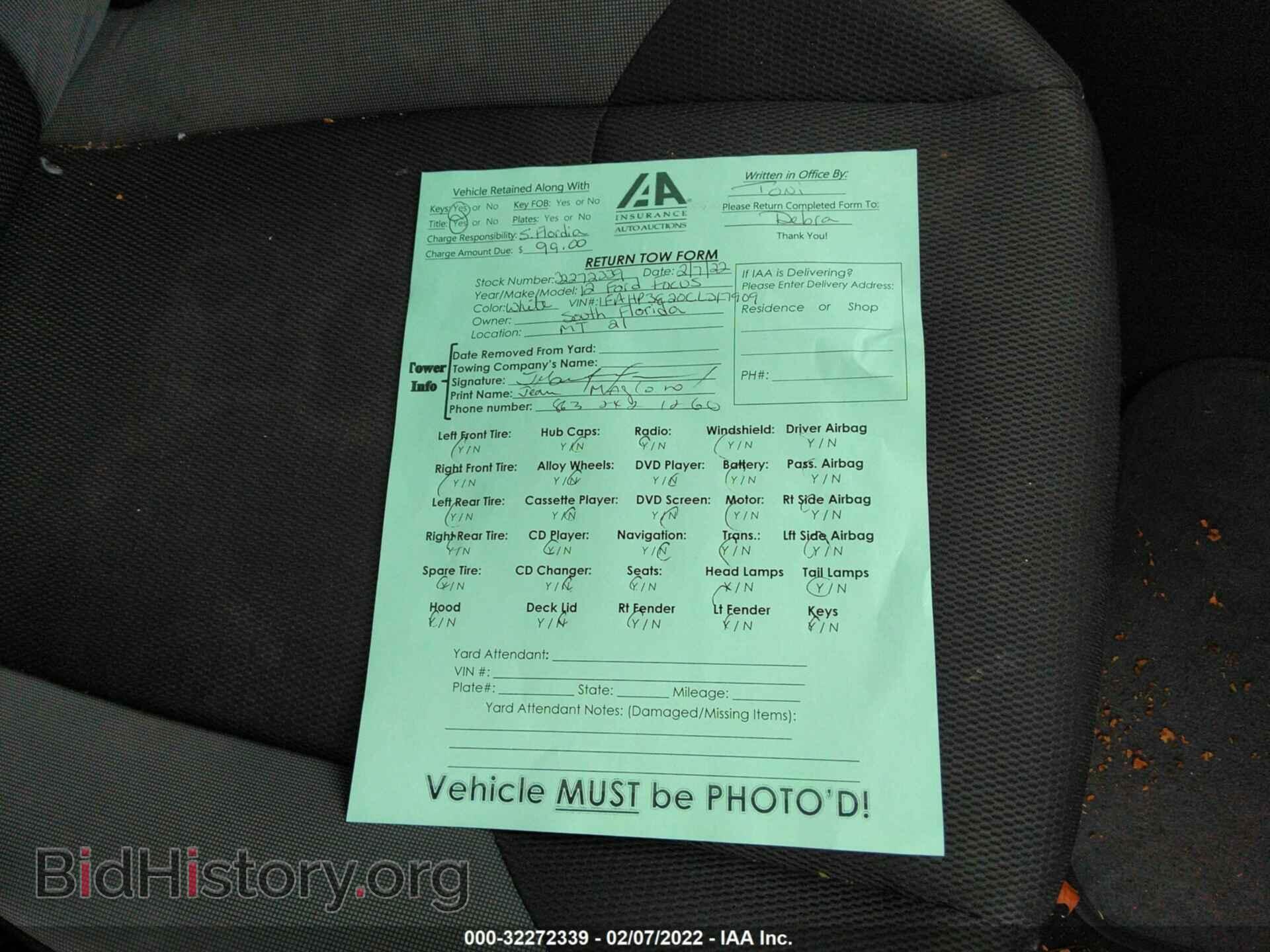 2012 FORD FOCUS - VIN: 1FAHP3E20CL317909 - Фото 12