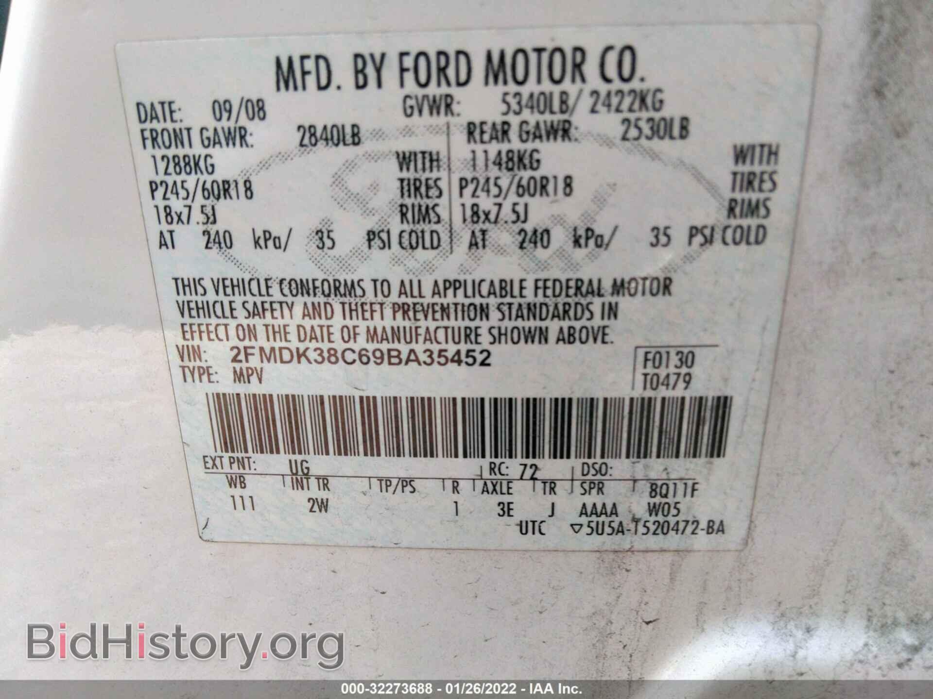 2009 FORD EDGE - VIN: 2FMDK38C69BA35452 - Photo 9