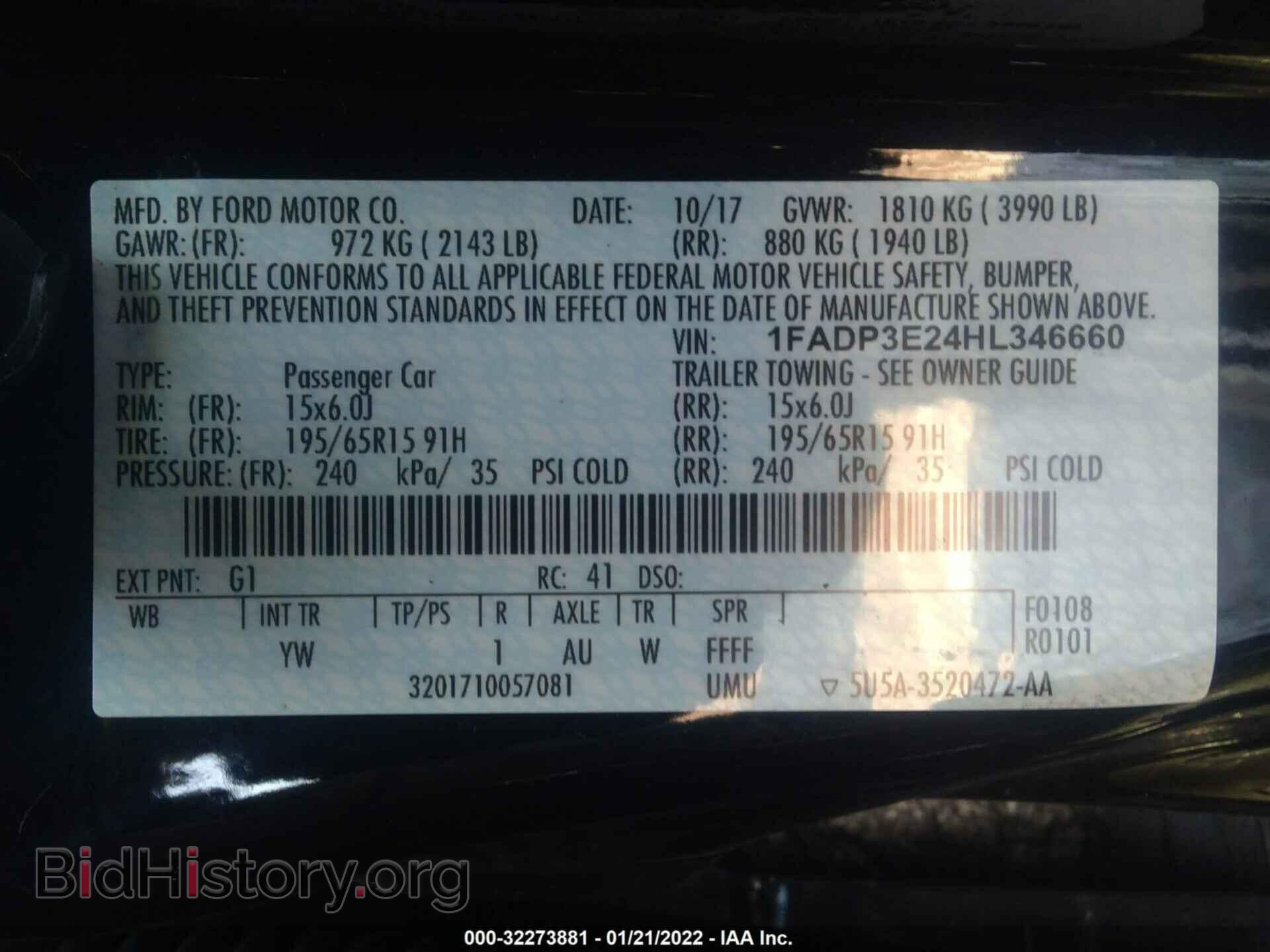 2017 FORD FOCUS - VIN: 1FADP3E24HL346660 - Фото 9