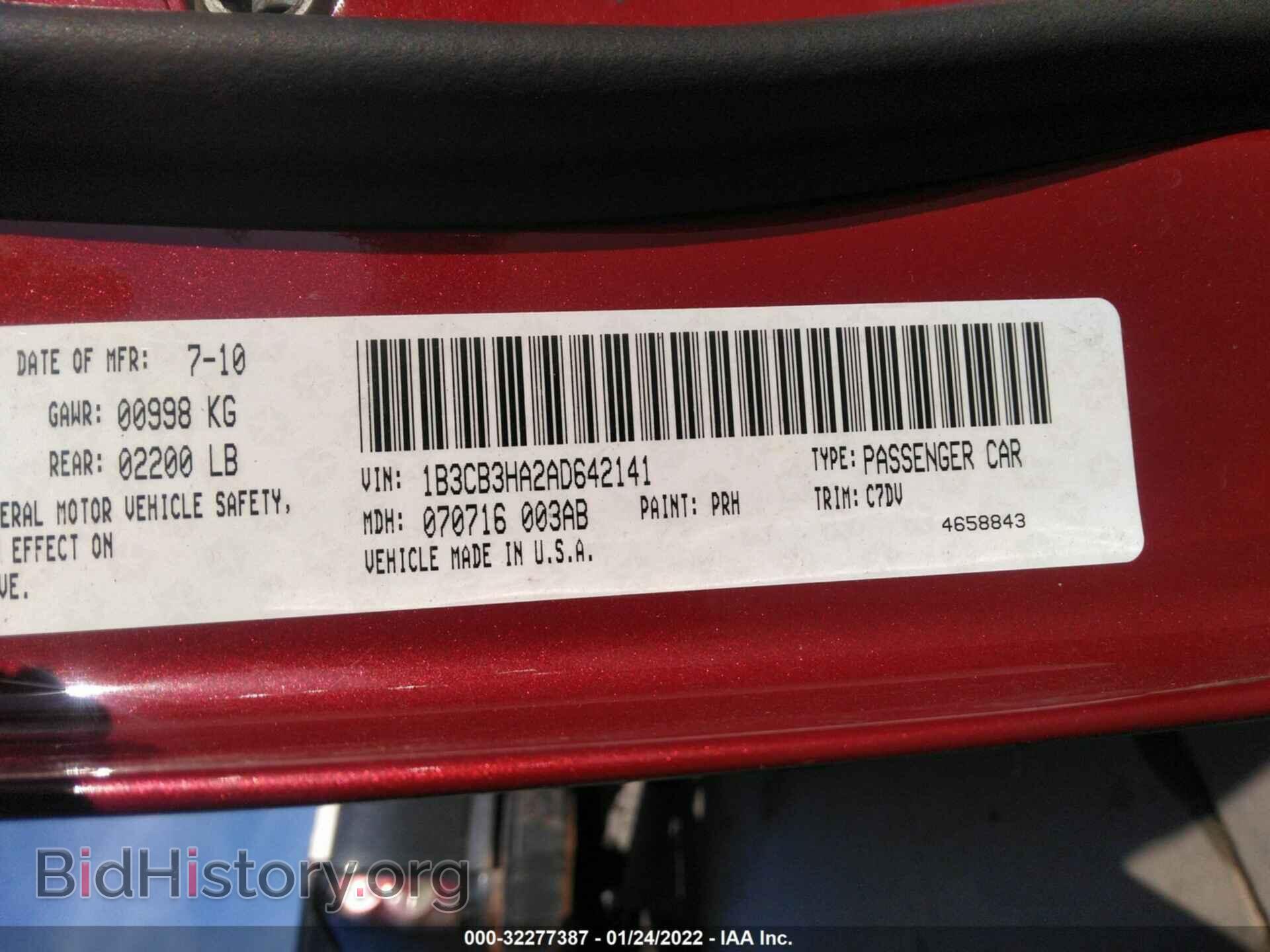 2010 DODGE CALIBER - VIN: 1B3CB3HA2AD642141 - Фото 9