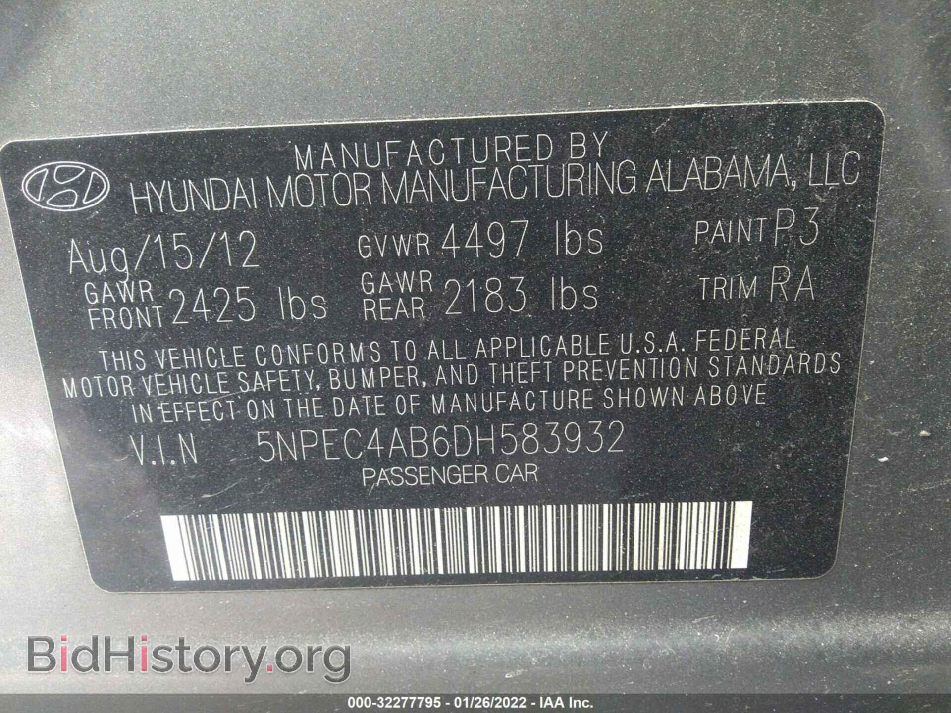 2013 HYUNDAI SONATA - VIN: 5NPEC4AB6DH583932 - Фото 9
