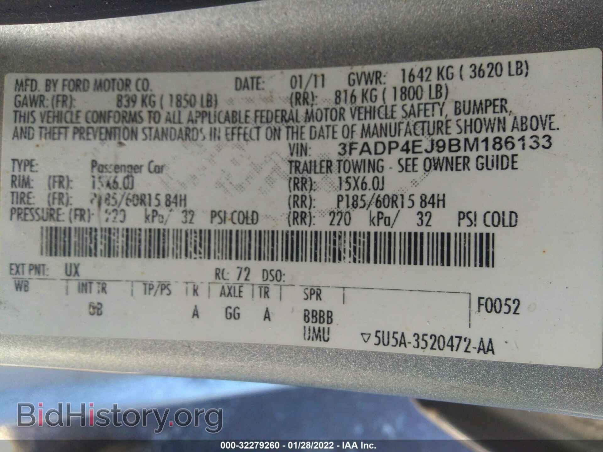 2011 FORD FIESTA - VIN: 3FADP4EJ9BM186133 - Фото 9