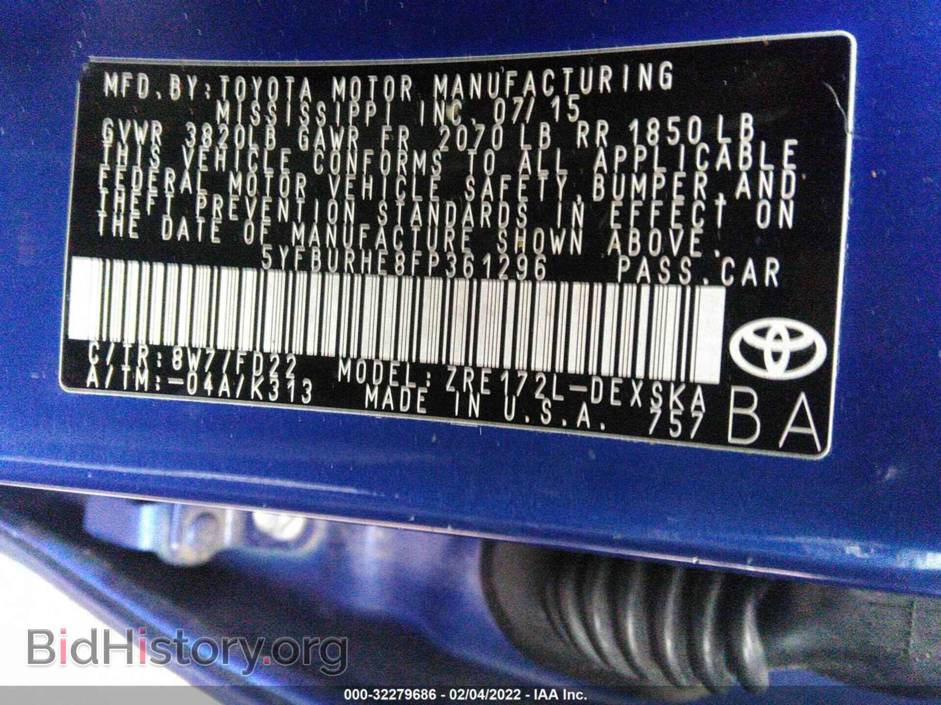 2015 TOYOTA COROLLA - VIN: 5YFBURHE8FP361296 - Photo 9