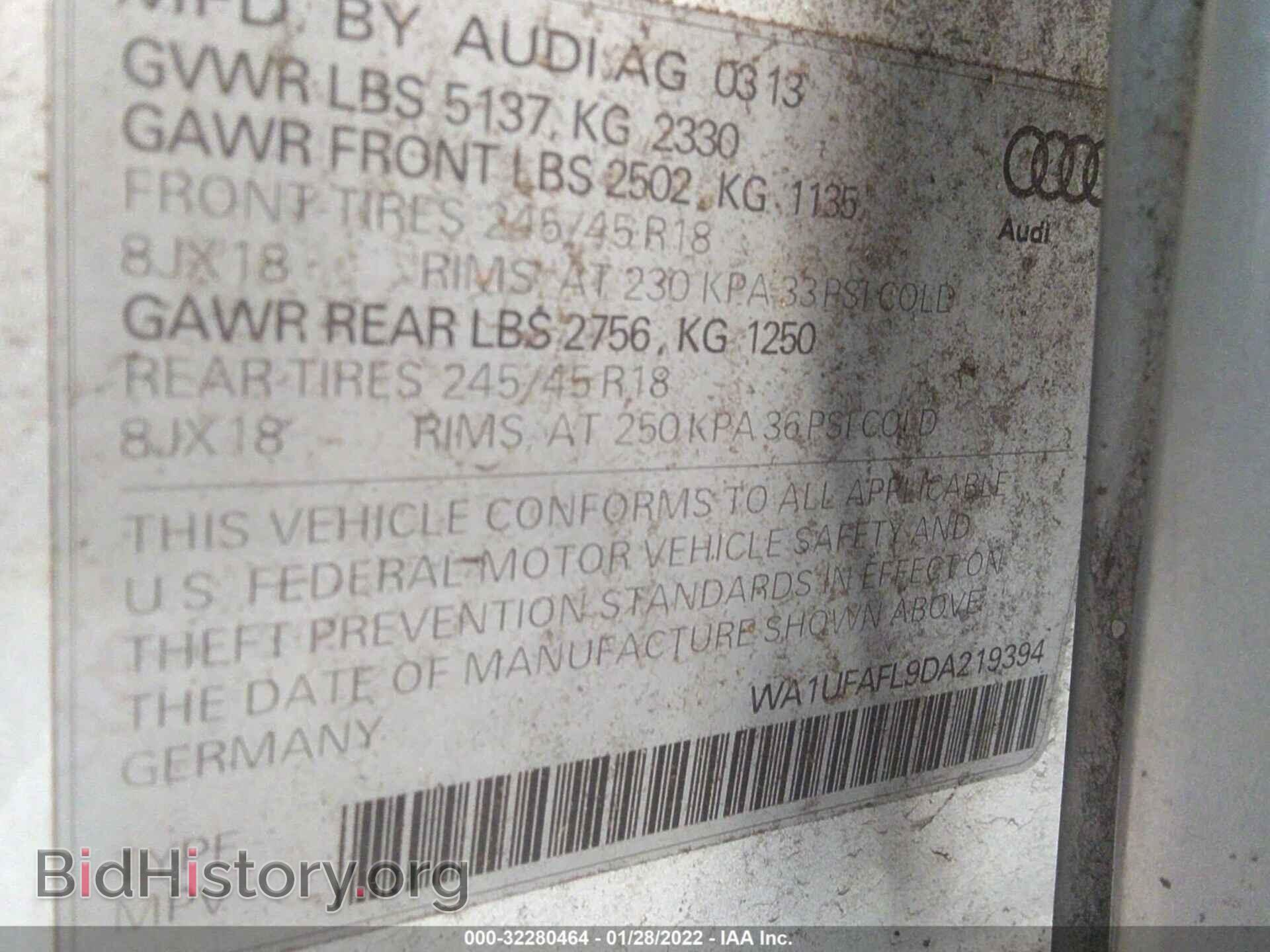 2013 AUDI ALLROAD - VIN: WA1UFAFL9DA219394 - Фото 9