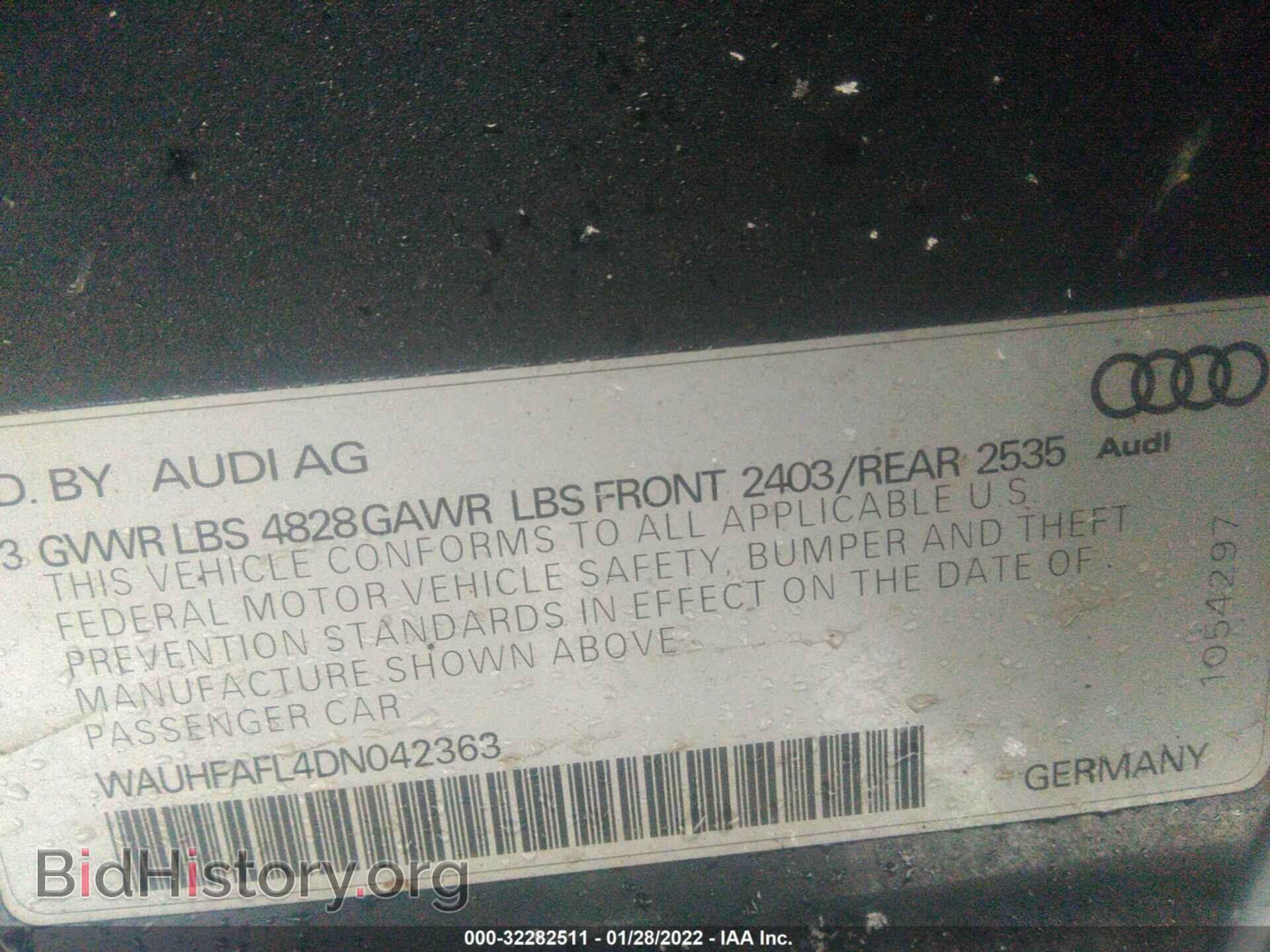 2013 AUDI A4 - VIN: WAUHFAFL4DN042363 - Фото 9