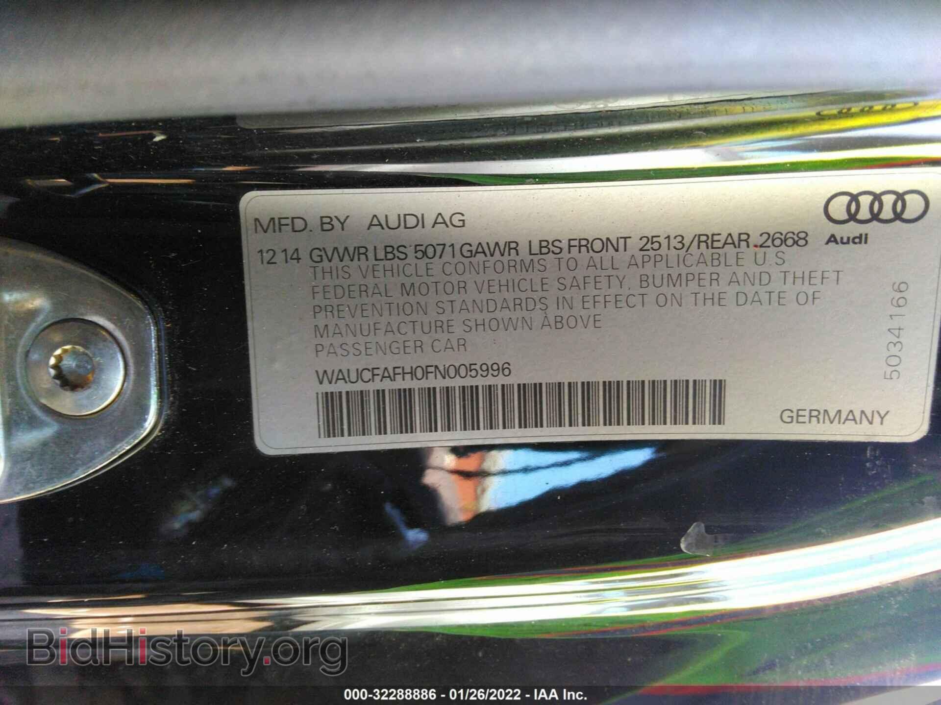 2015 AUDI A5 - VIN: WAUCFAFH0FN005996 - Photo 9