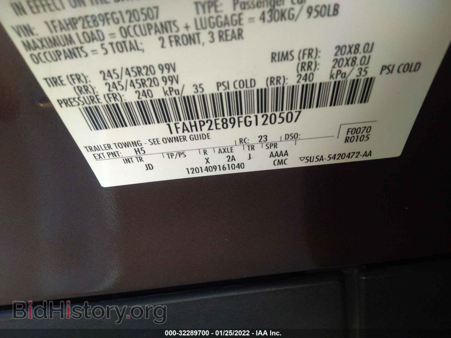 2015 FORD TAURUS - VIN: 1FAHP2E89FG120507 - Photo 9